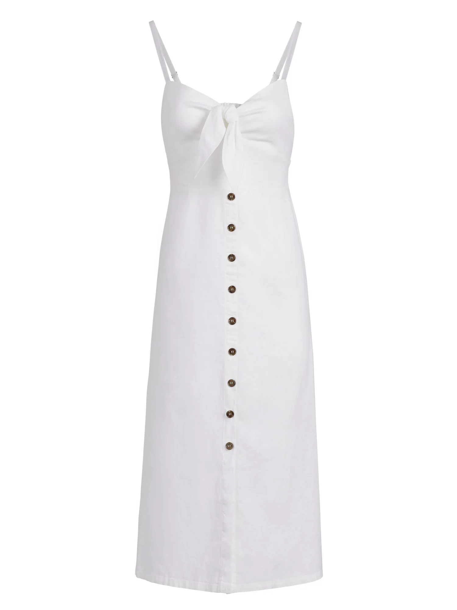 Linen-Blend Midi Dress - Image 2