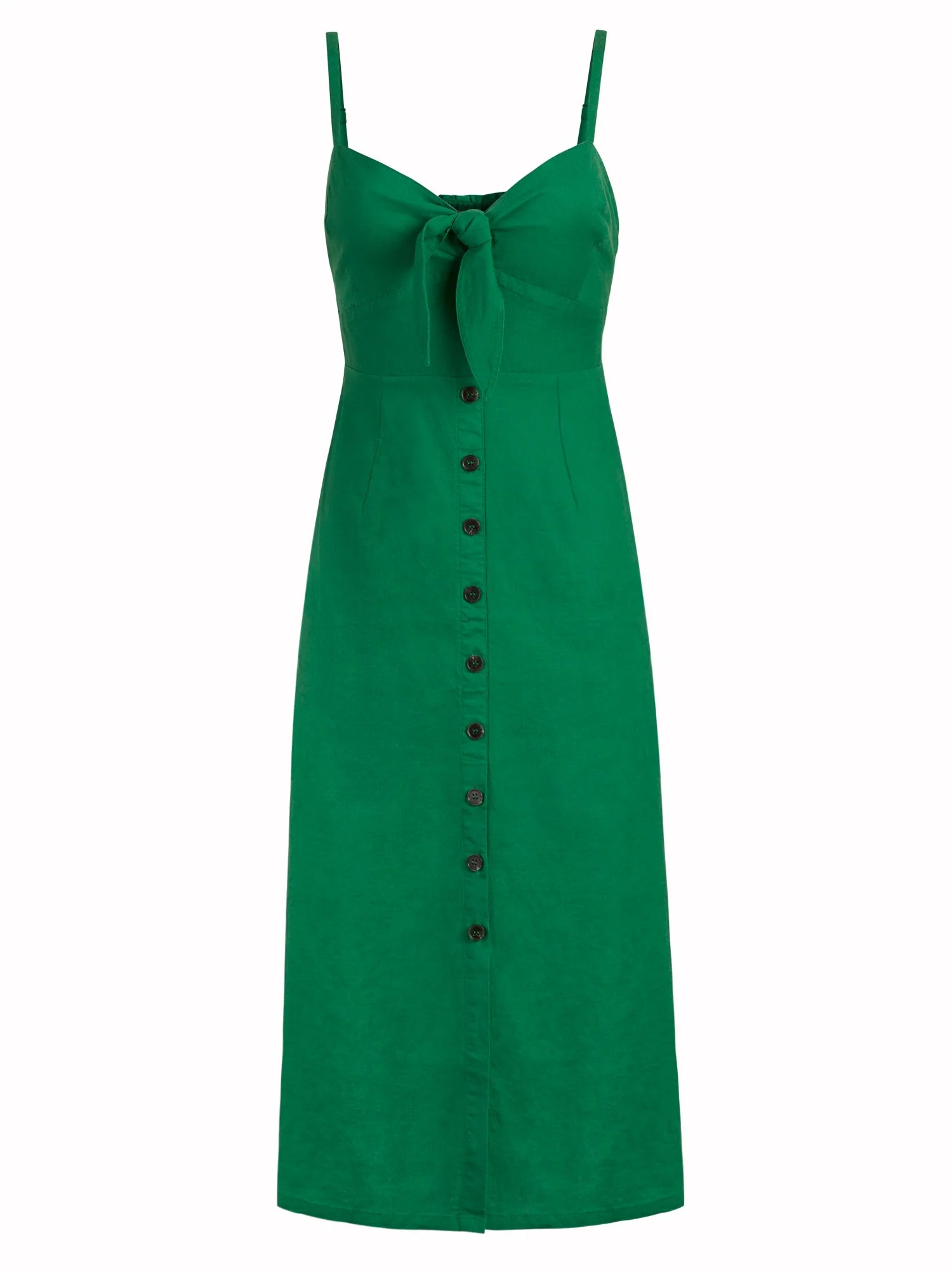 Linen-Blend Midi Dress - Image 4