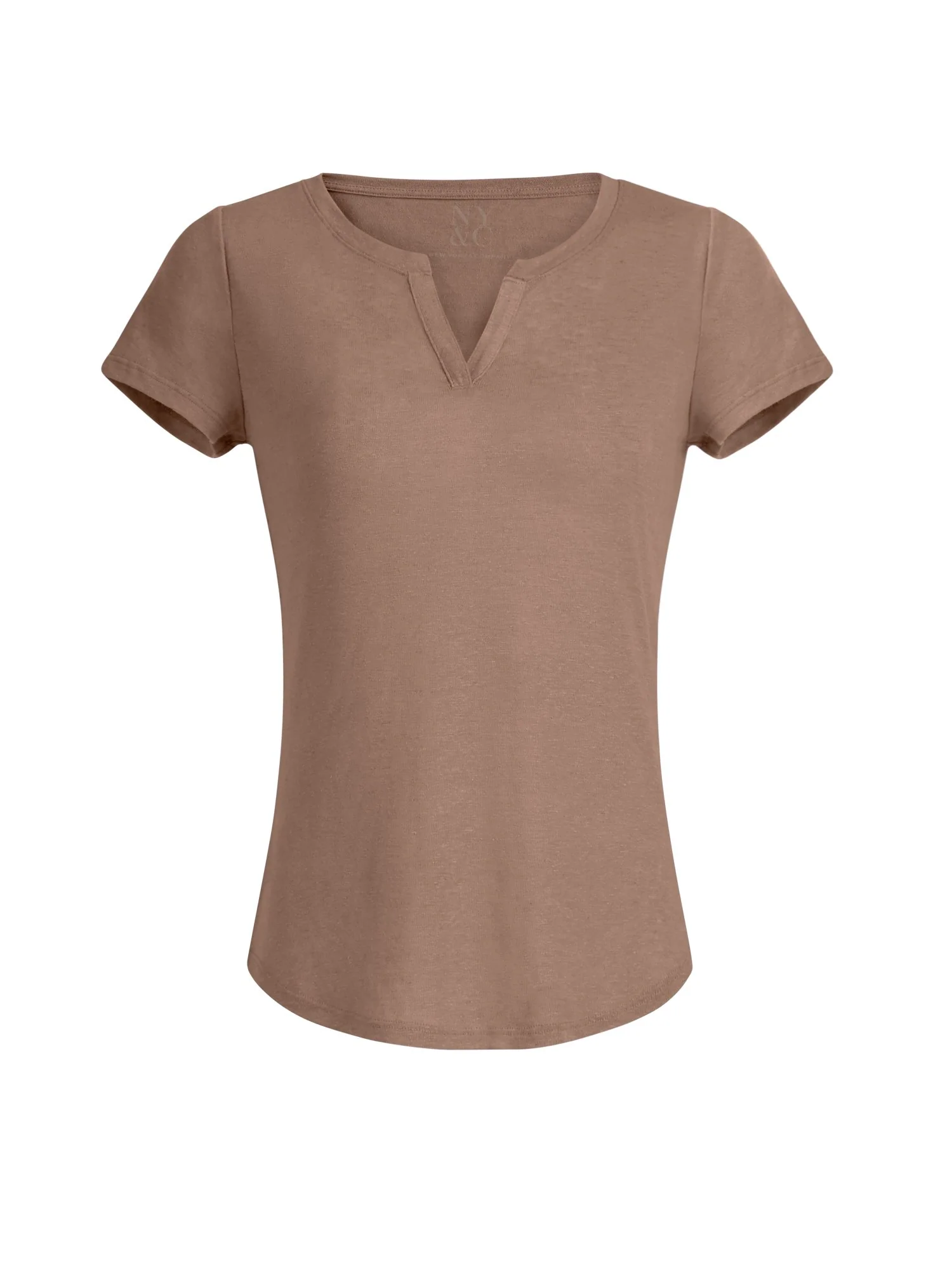 Linen-Blend Split-Neck Tee - Image 12