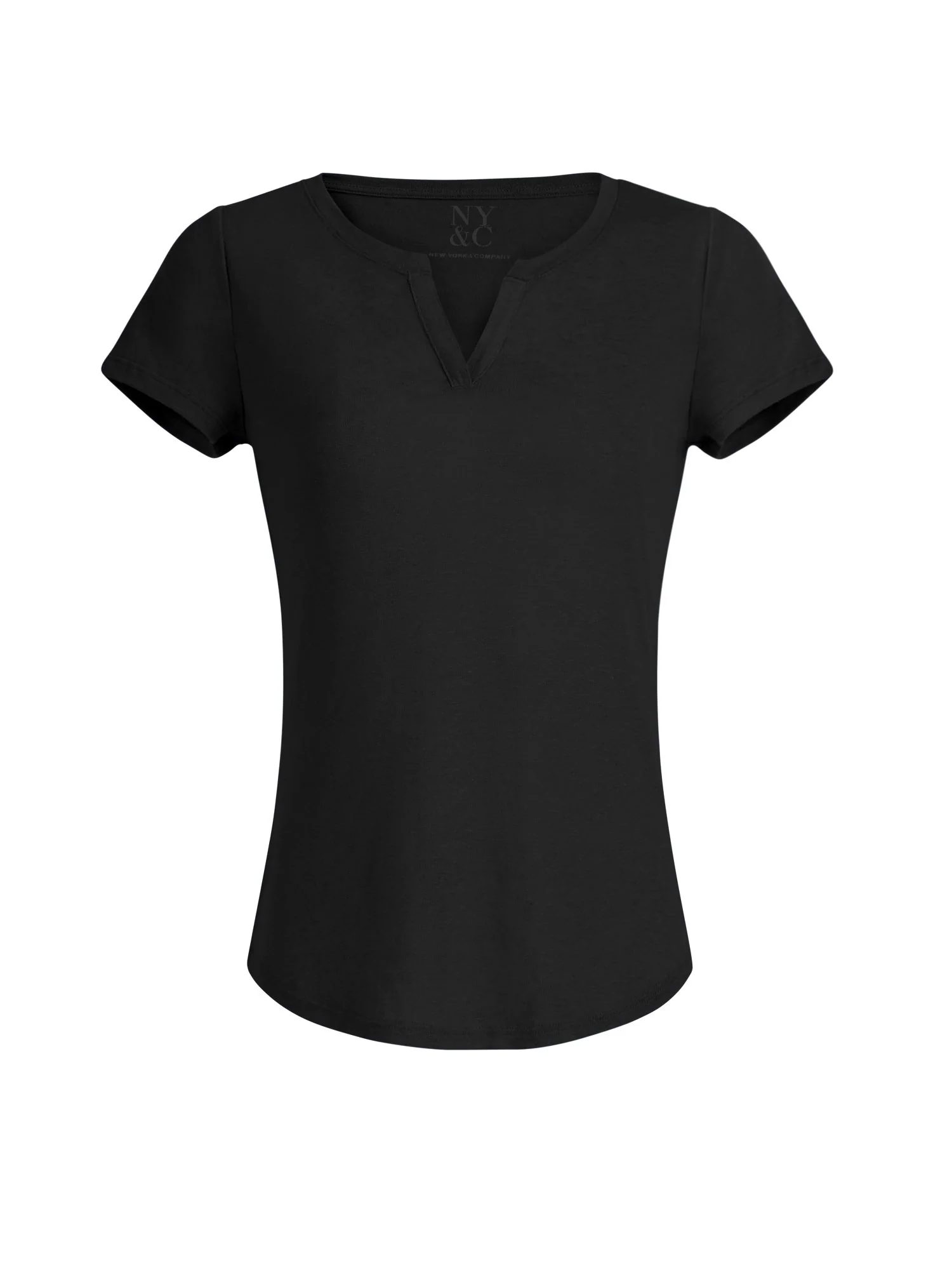Linen-Blend Split-Neck Tee - Image 2