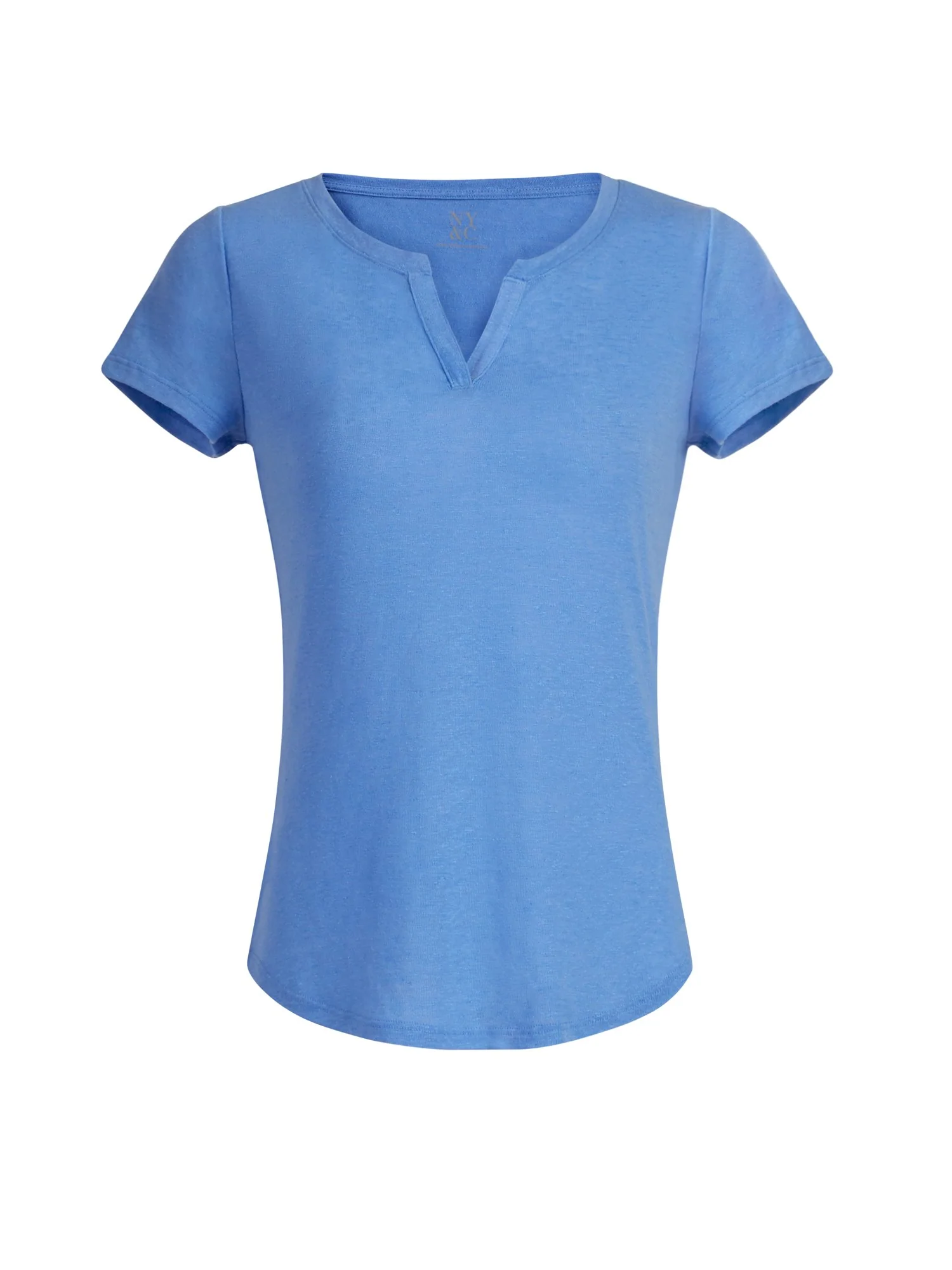 Linen-Blend Split-Neck Tee - Image 8