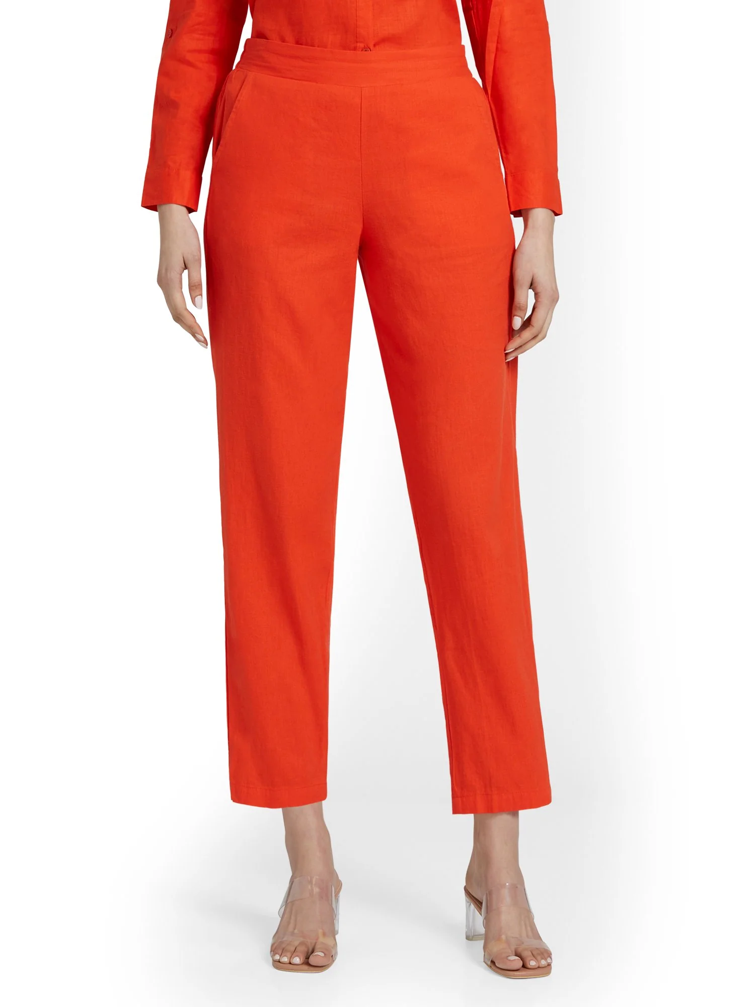 Linen-Blend Tapered Ankle Pant - Image 5