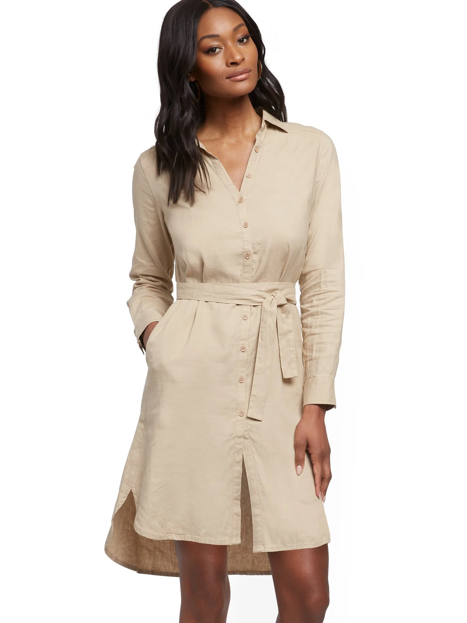 Linen Button-Front Dress - Image 7