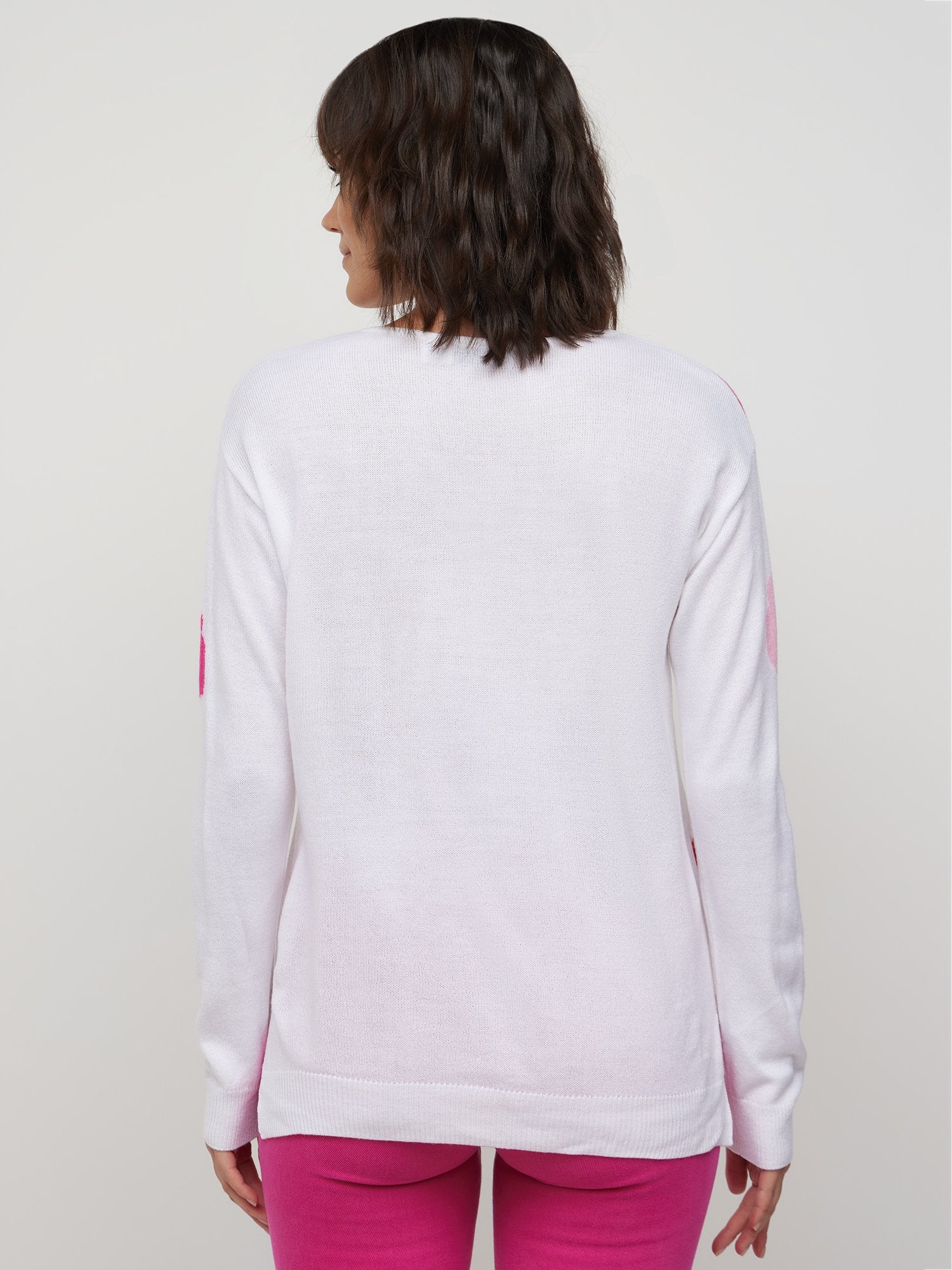Lip-Print V-Neck Sweater - Image 3
