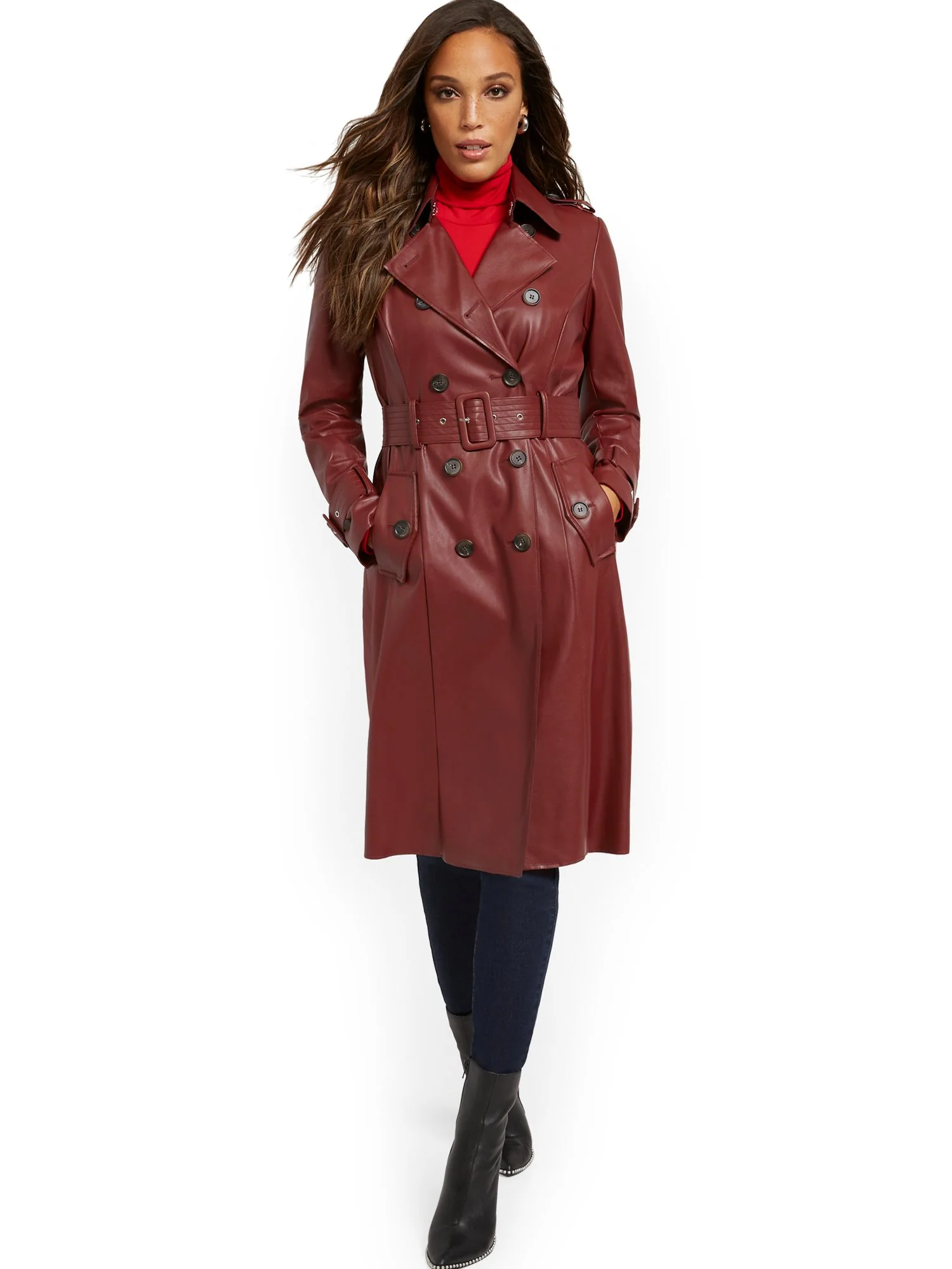 Long Faux-Leather Trenchcoat - Image 5