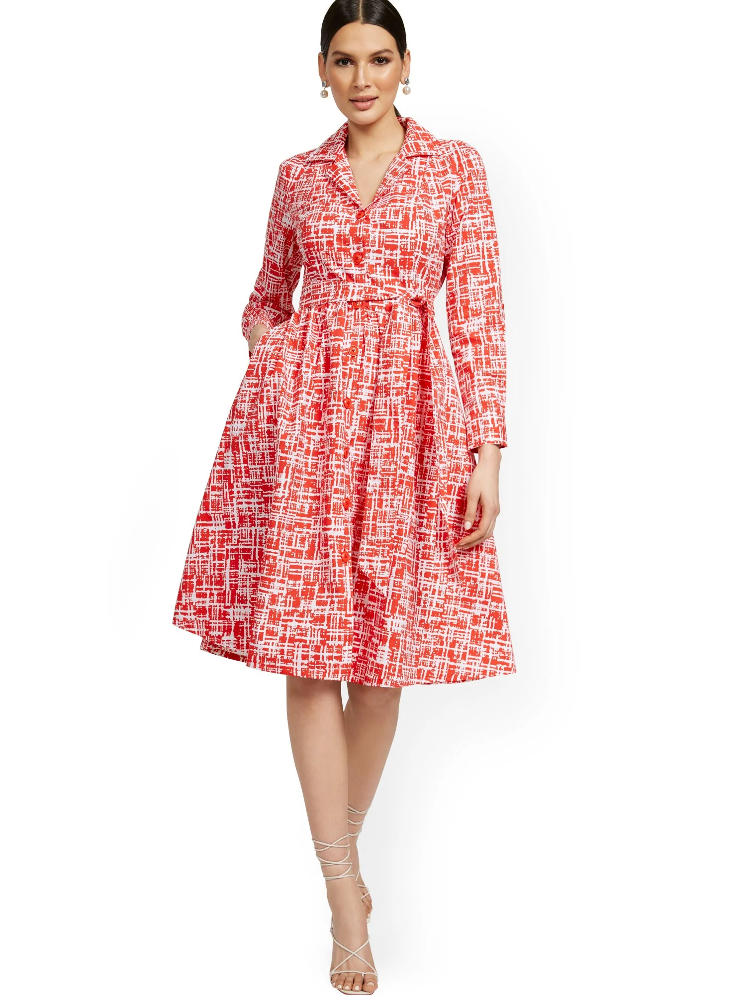 Long-Sleeve A-Line Shirtdress - Image 6