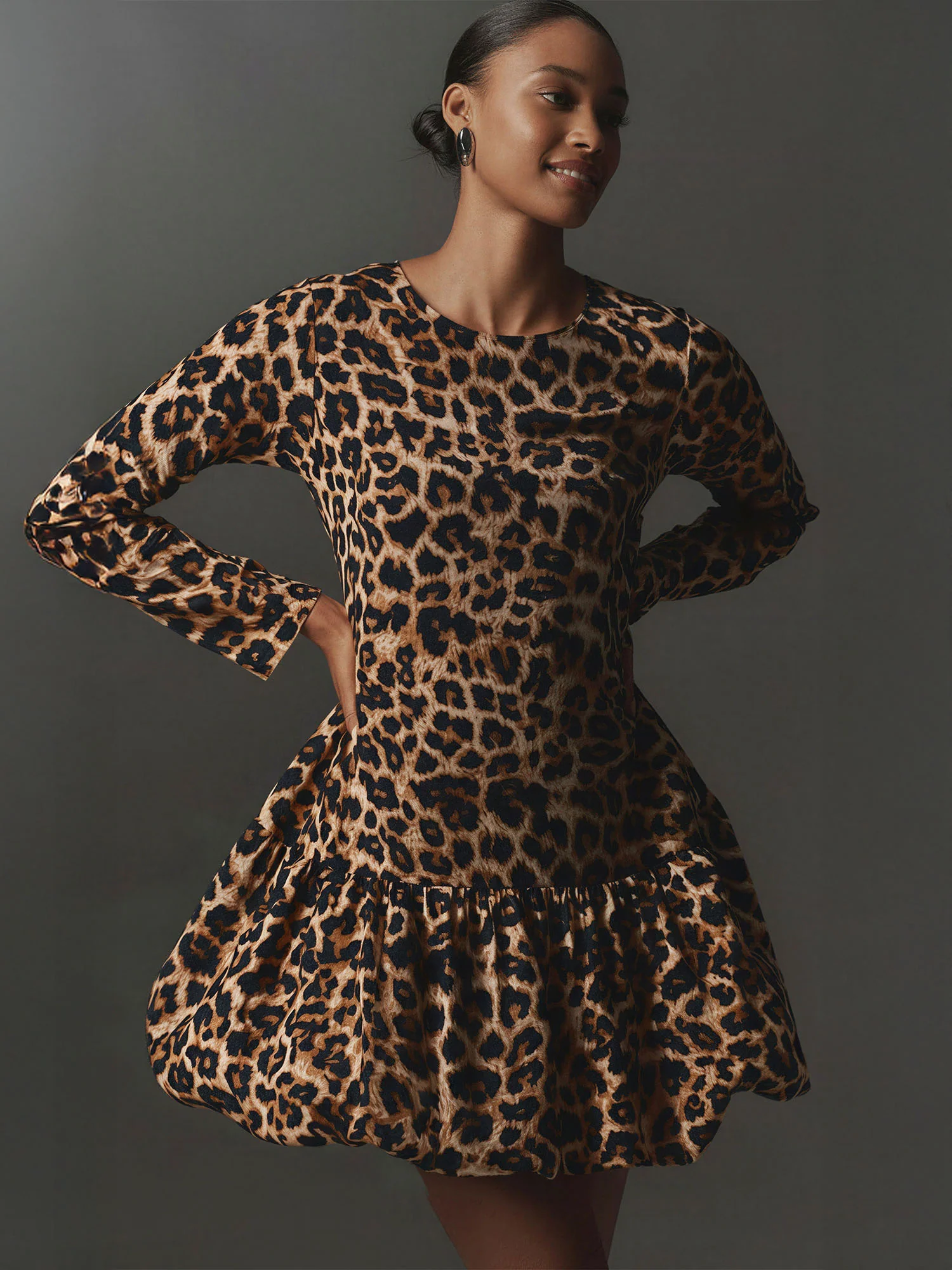 Animal Bubble Hem Mini Dress - Image 3
