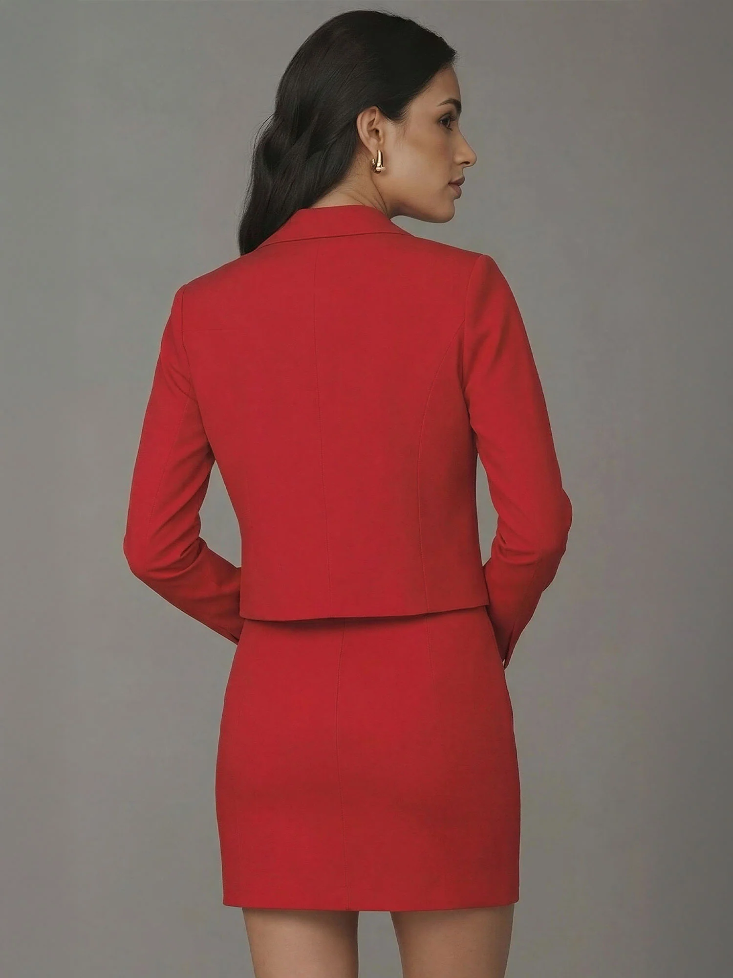 Bow Detail Stretch Ponte Jacket - Image 4