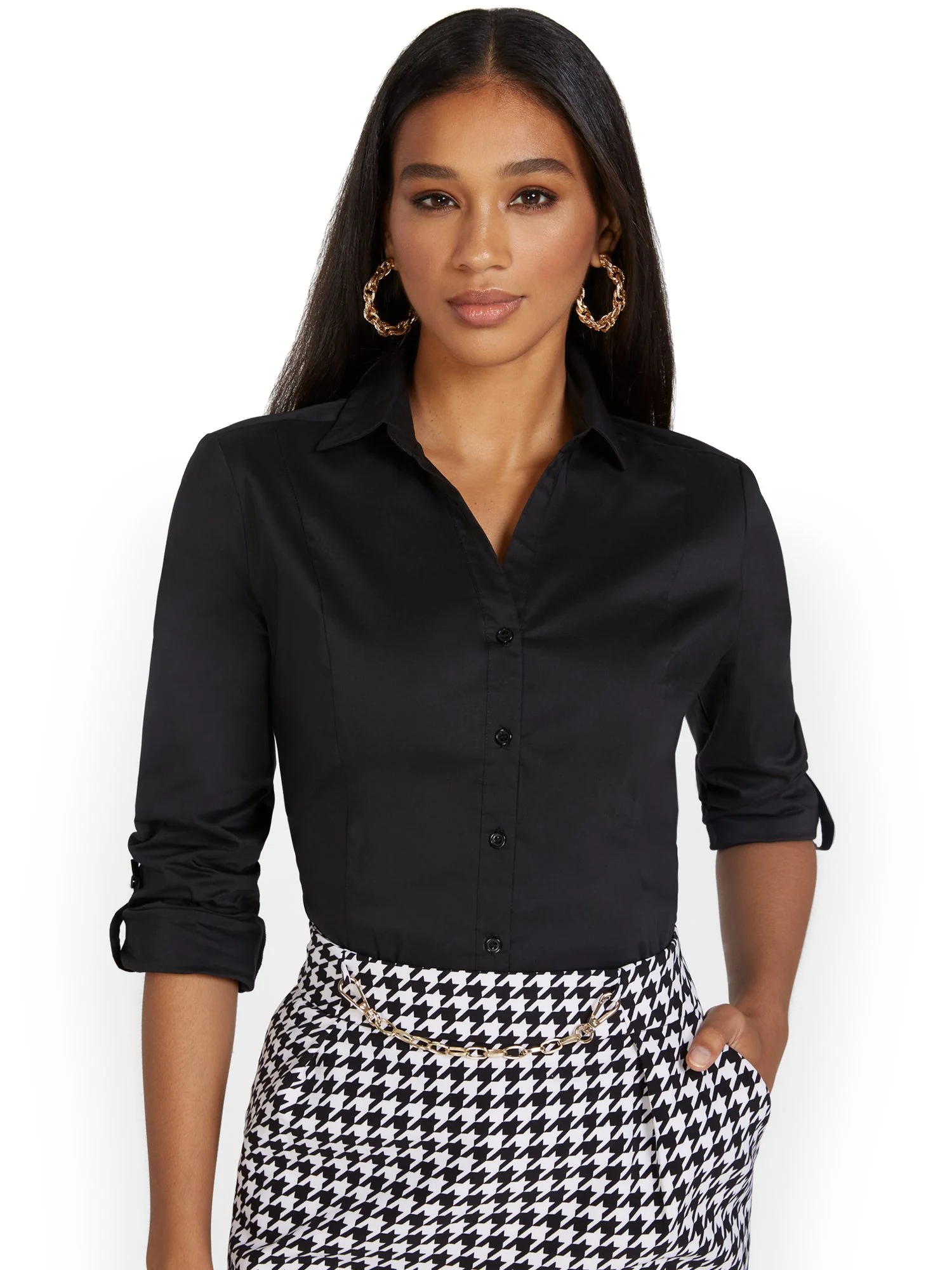 Long-Sleeve Button-Down Madison Shirt - 7th Avenue