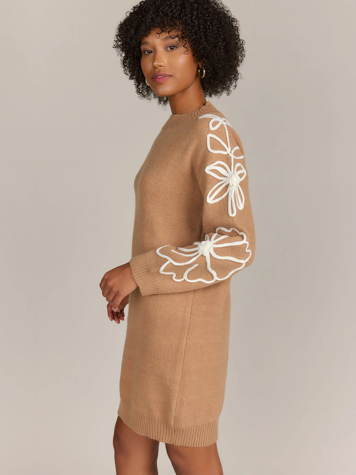 Dreamers Long Sleeve Floral Stitch Sweater Dress - Brands We Love - Image 8