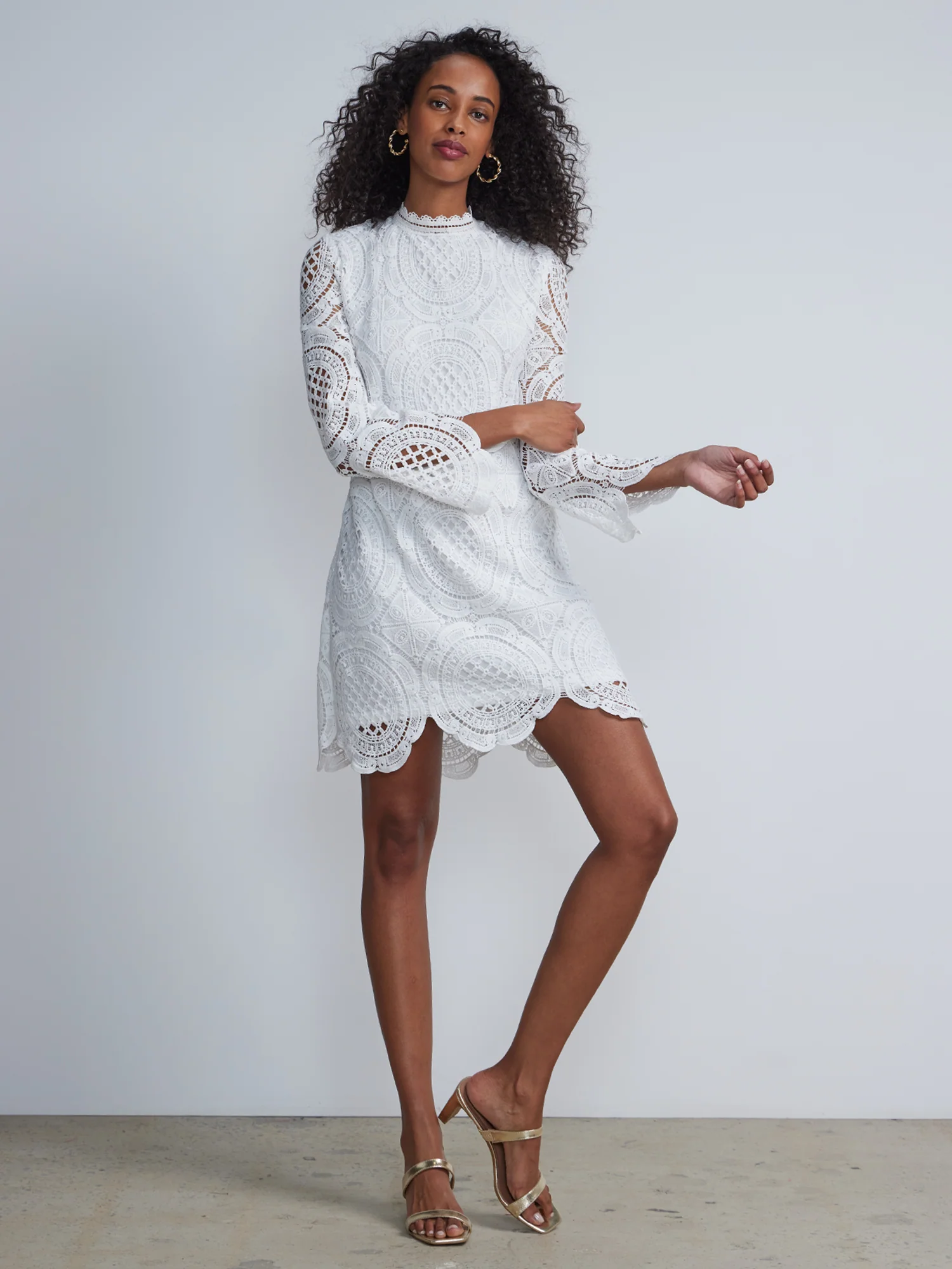 Long Sleeve Lace Shift Dress