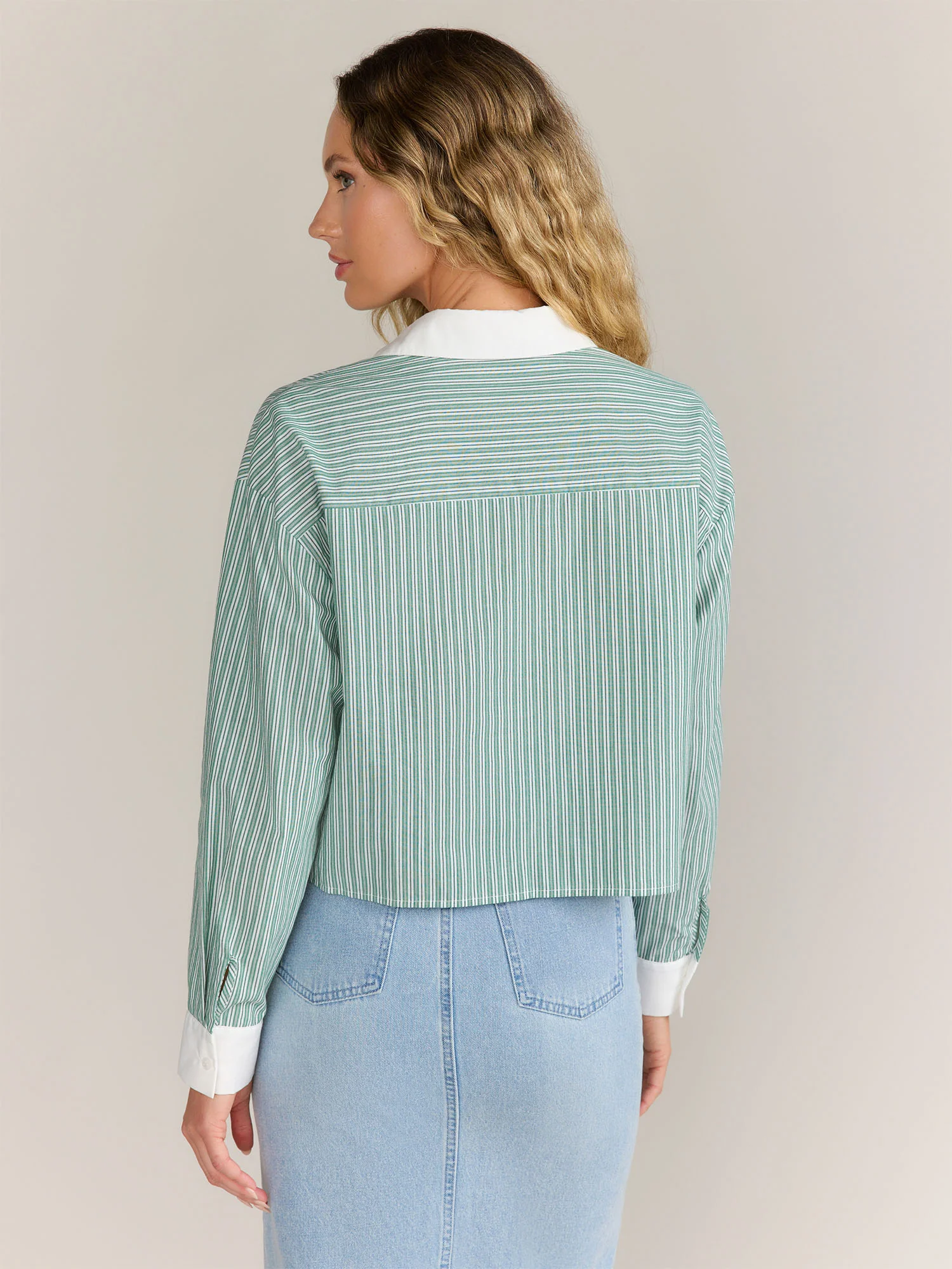 Mustard Seed Long Sleeve Striped Crop Shirt - Brands We Love - Image 5