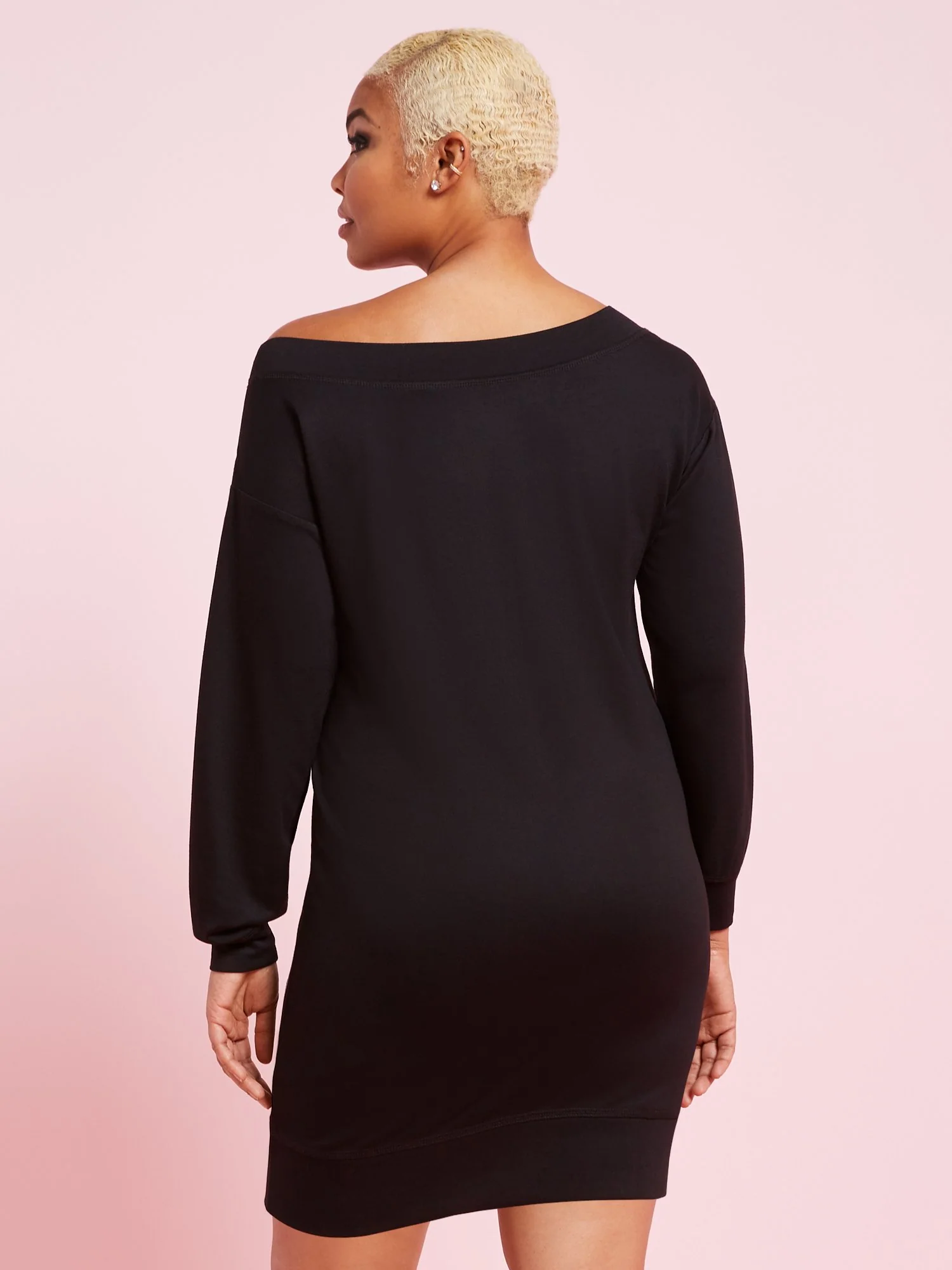 Long-Sleeve Sweatshirt Dress - Image 3