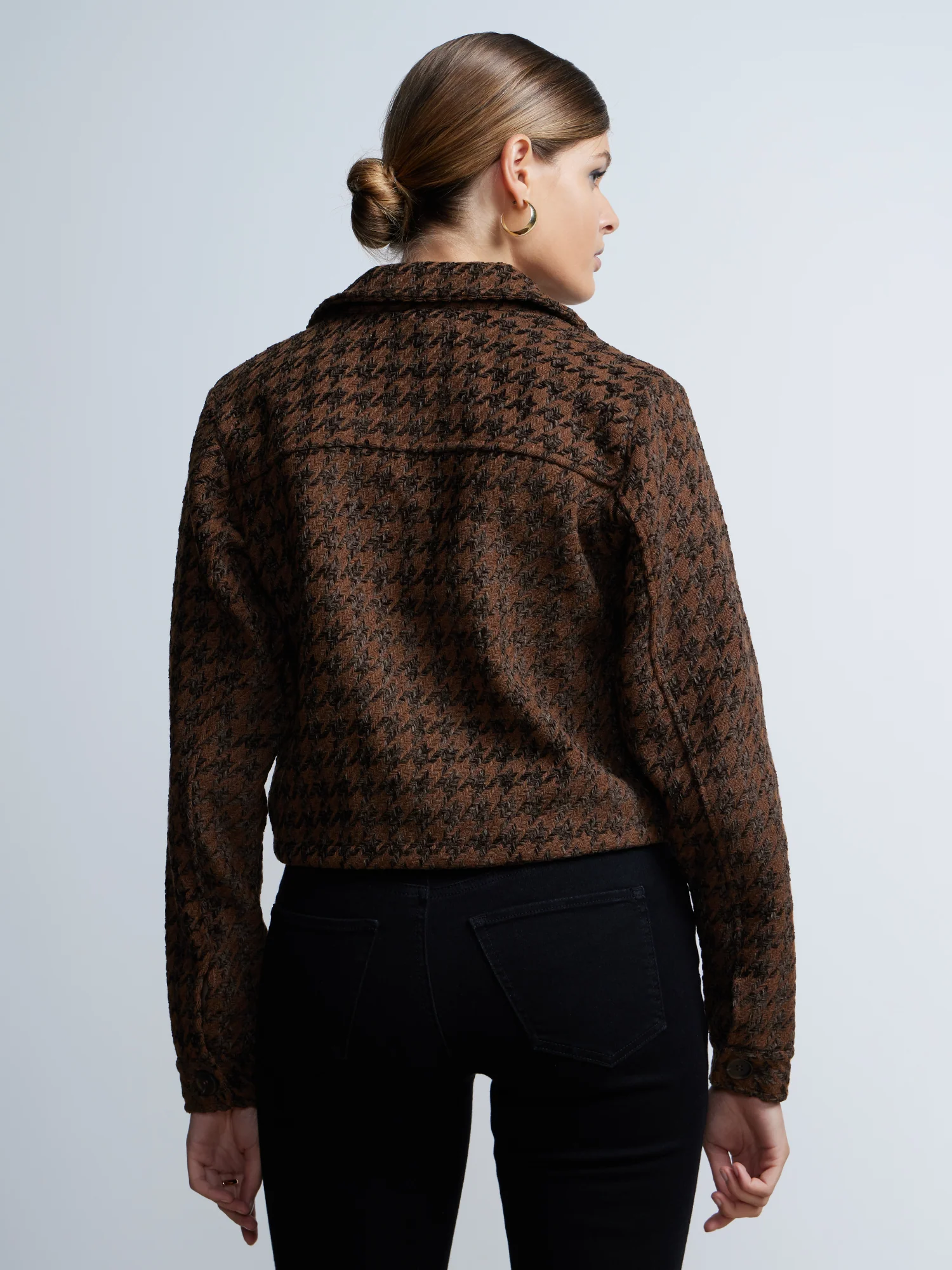 Houndstooth Hand Stitched Crop Jacket - Image 3