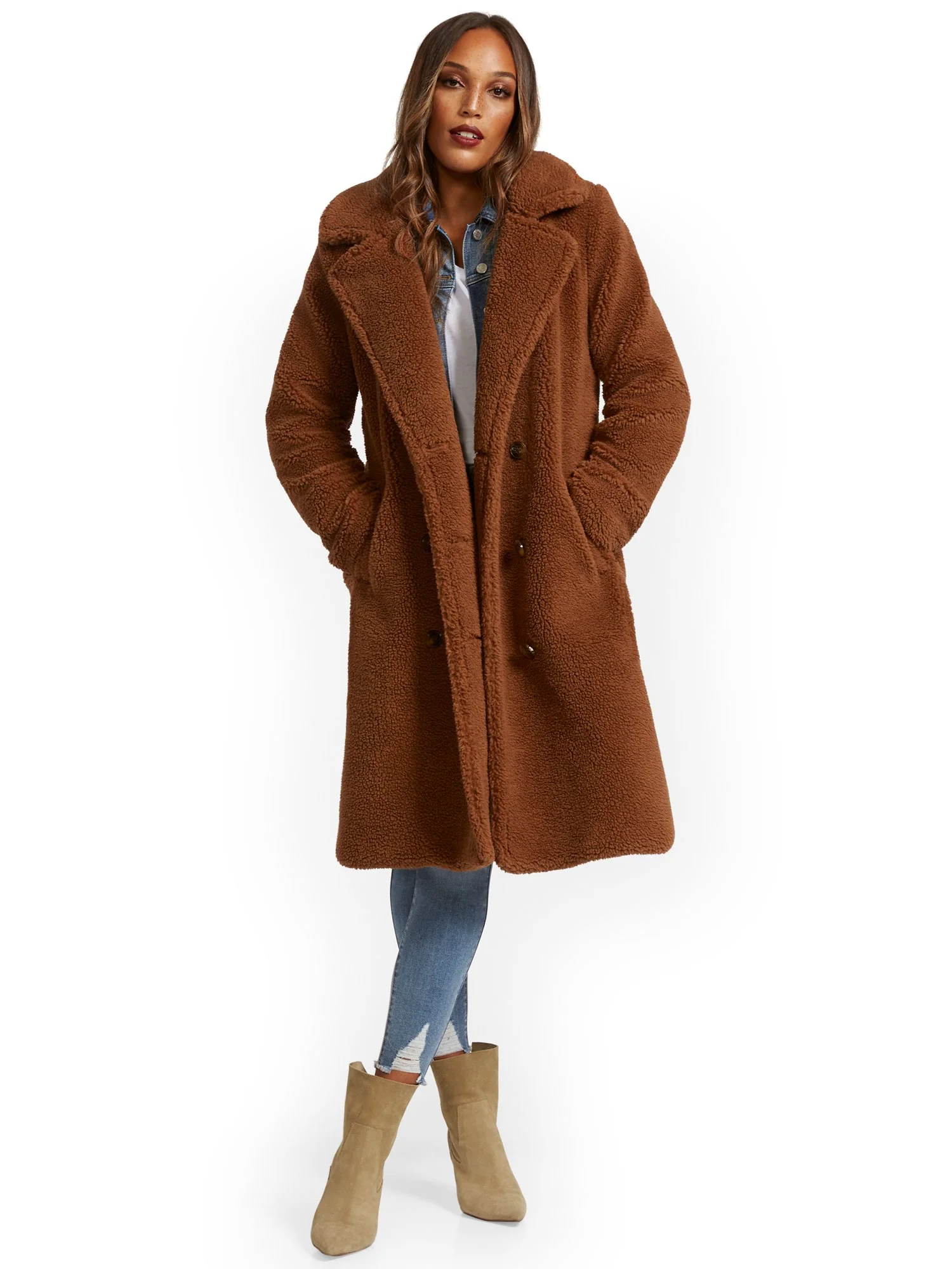 Long Teddy Faux-Fur Coat - Image 10