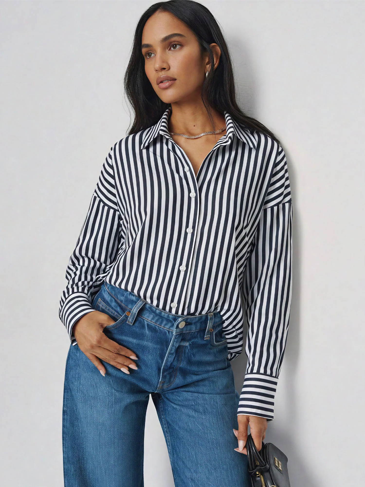Stretch Cotton Striped Button Down Shirt - Image 15