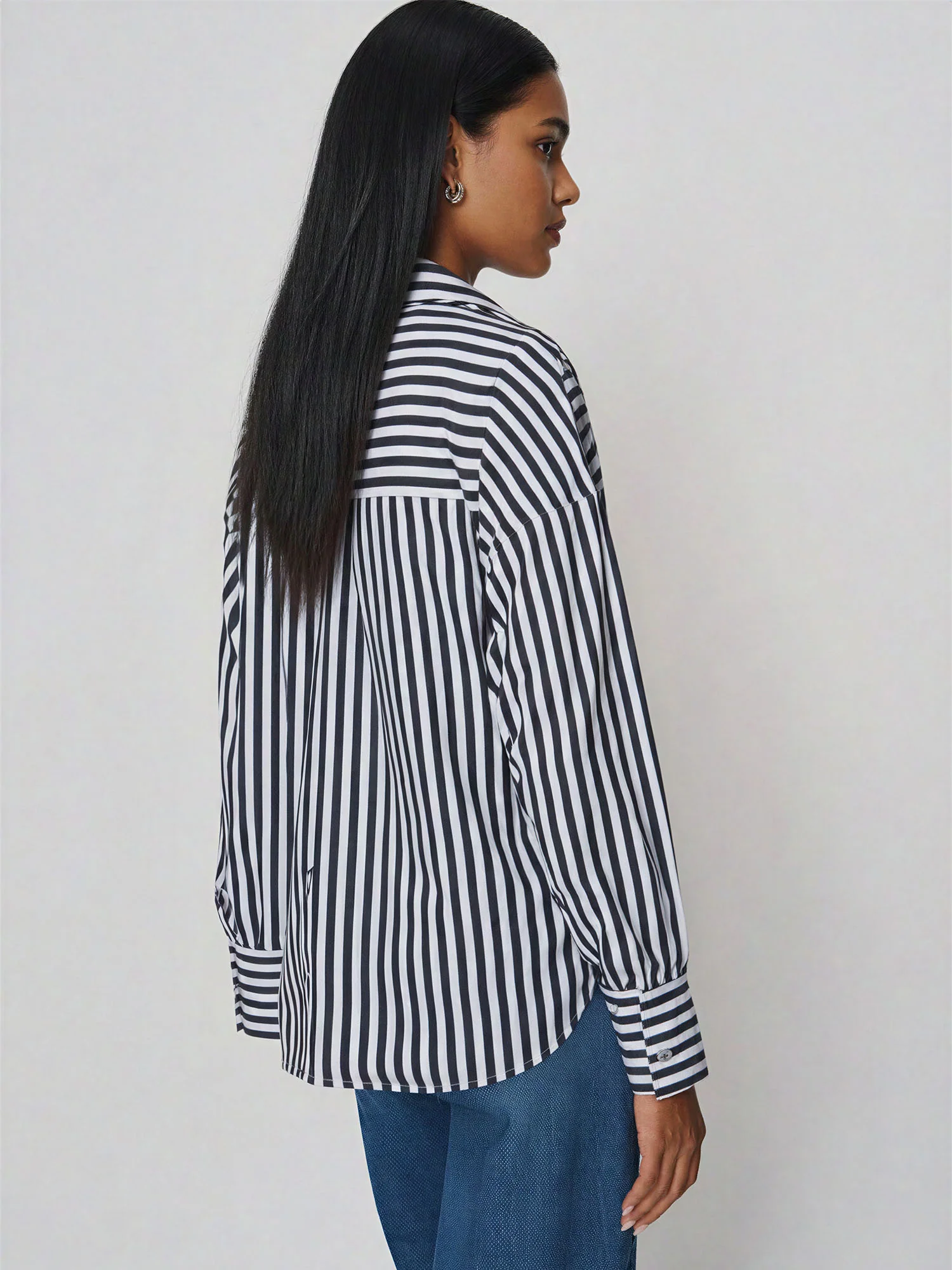 Stretch Cotton Striped Button Down Shirt - Image 16