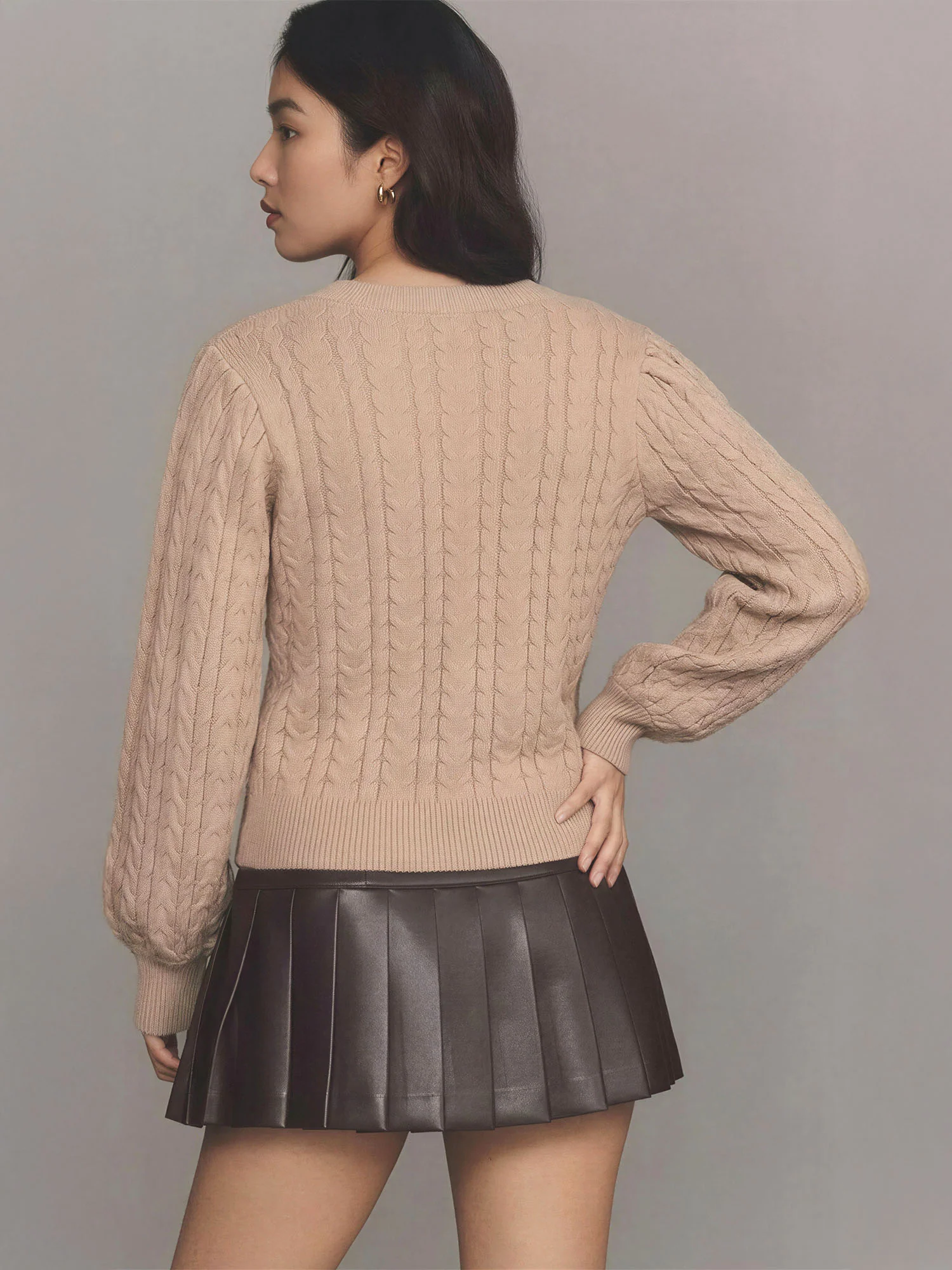 Cable Knit Crewneck Pullover Sweater - Image 11