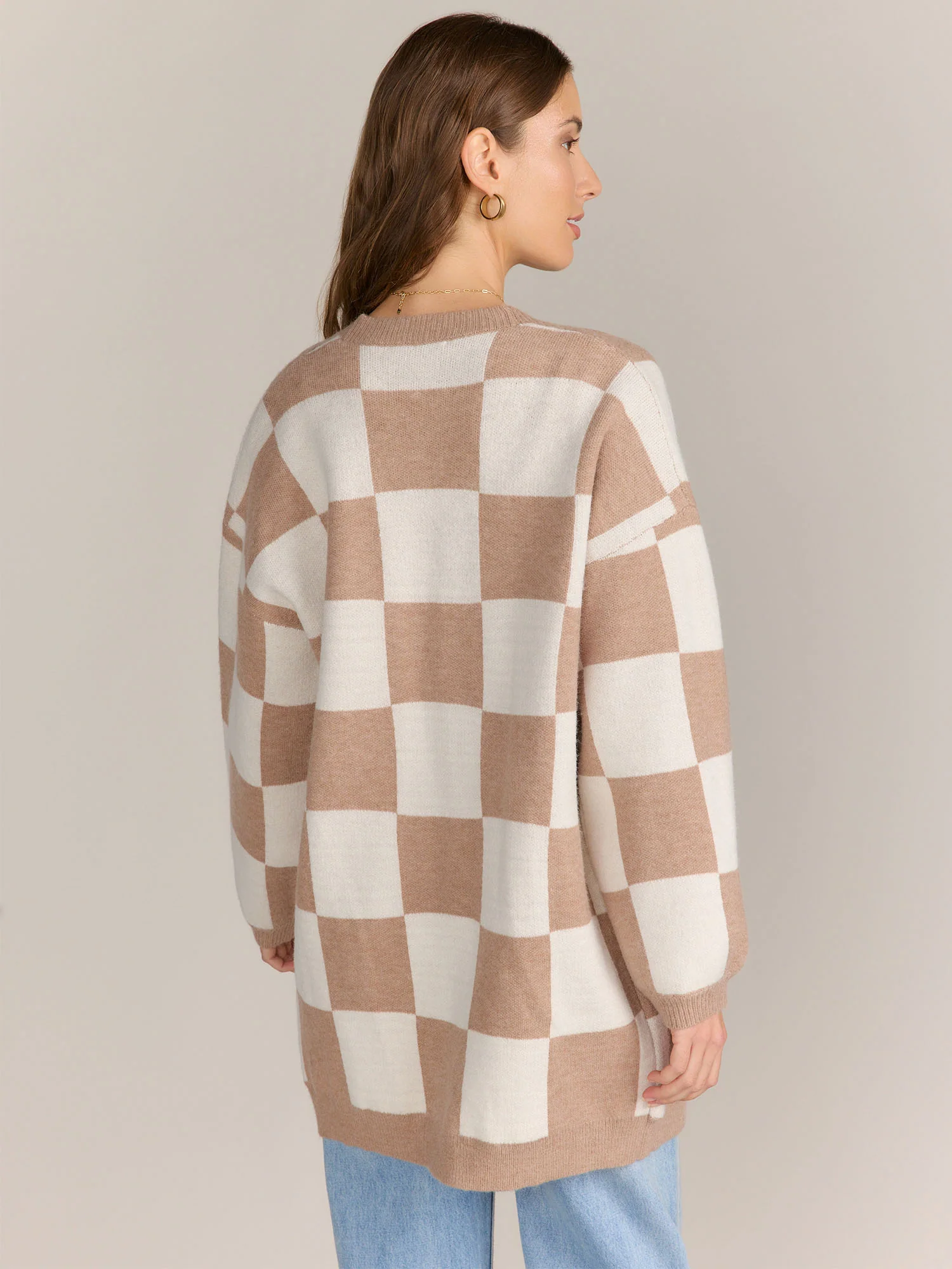 Gilli Checkboard Open Front Cardigan - Brands We Love - Image 3