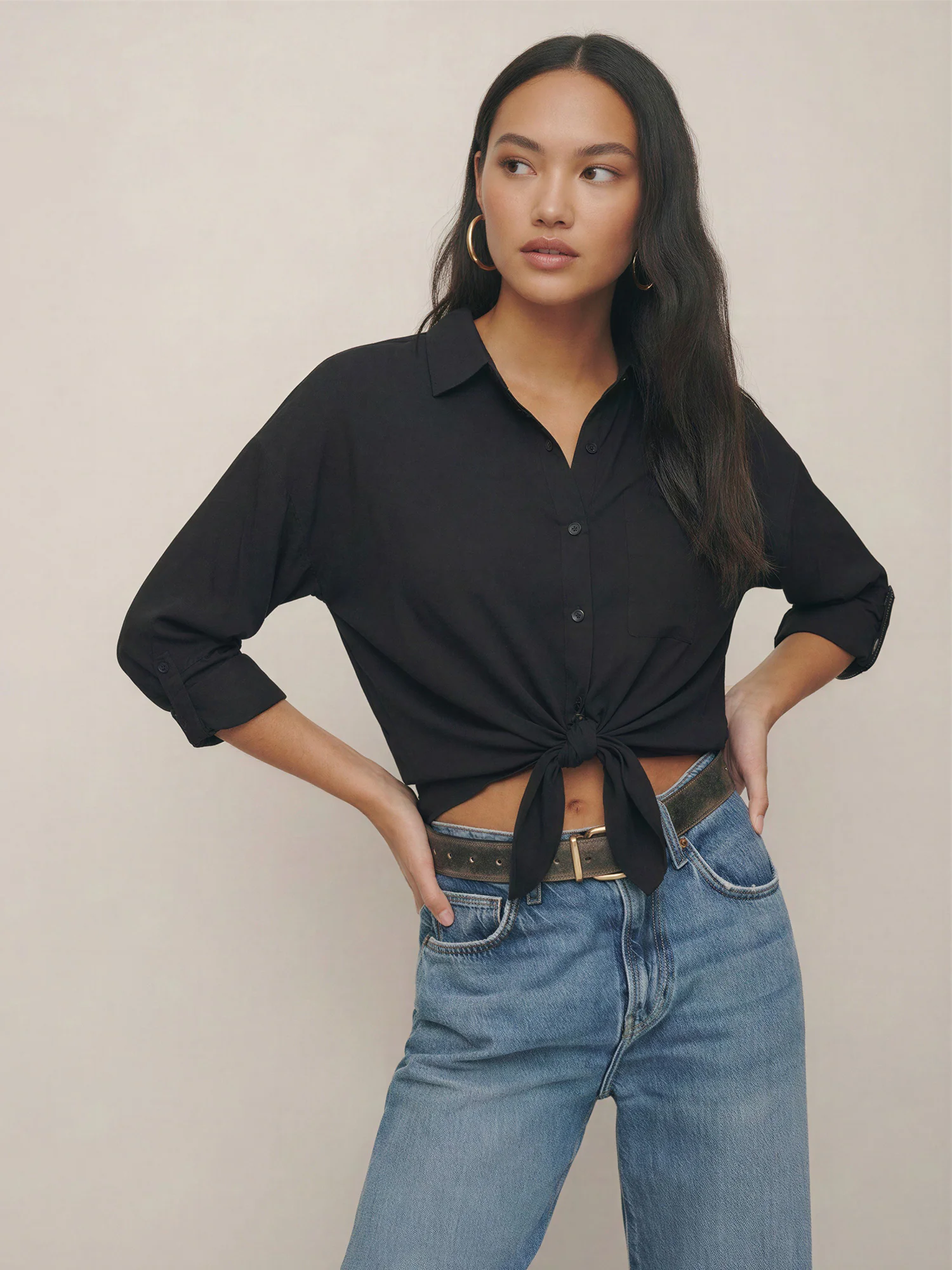 LS CHIFFON BUTTON DOWN SHIRT - Image 11