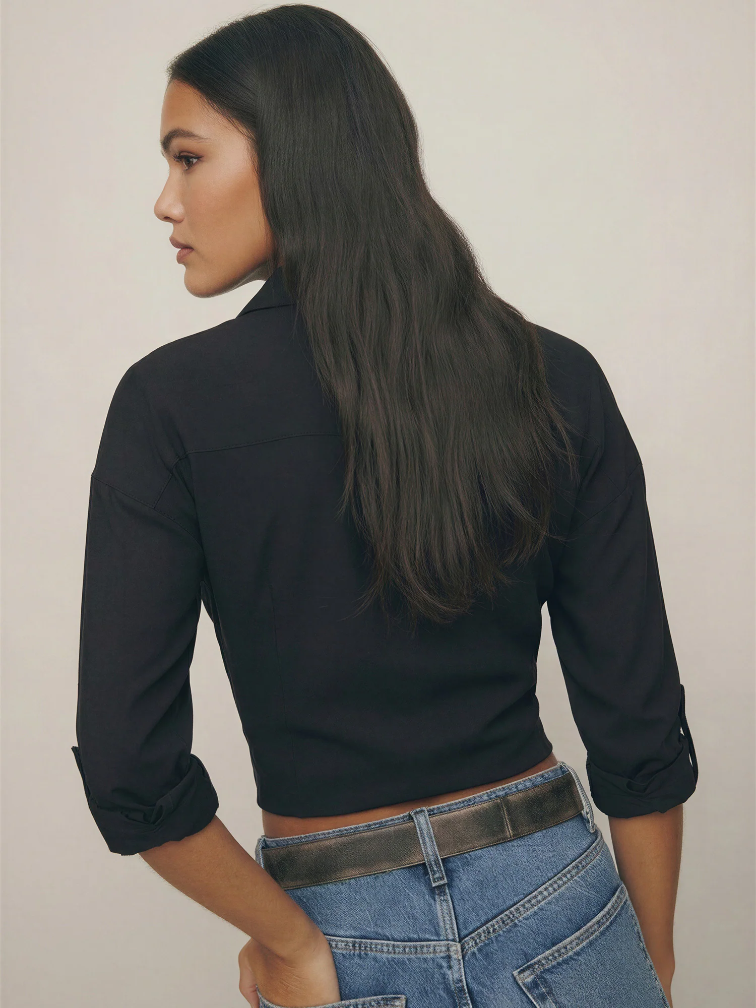 LS CHIFFON BUTTON DOWN SHIRT - Image 5
