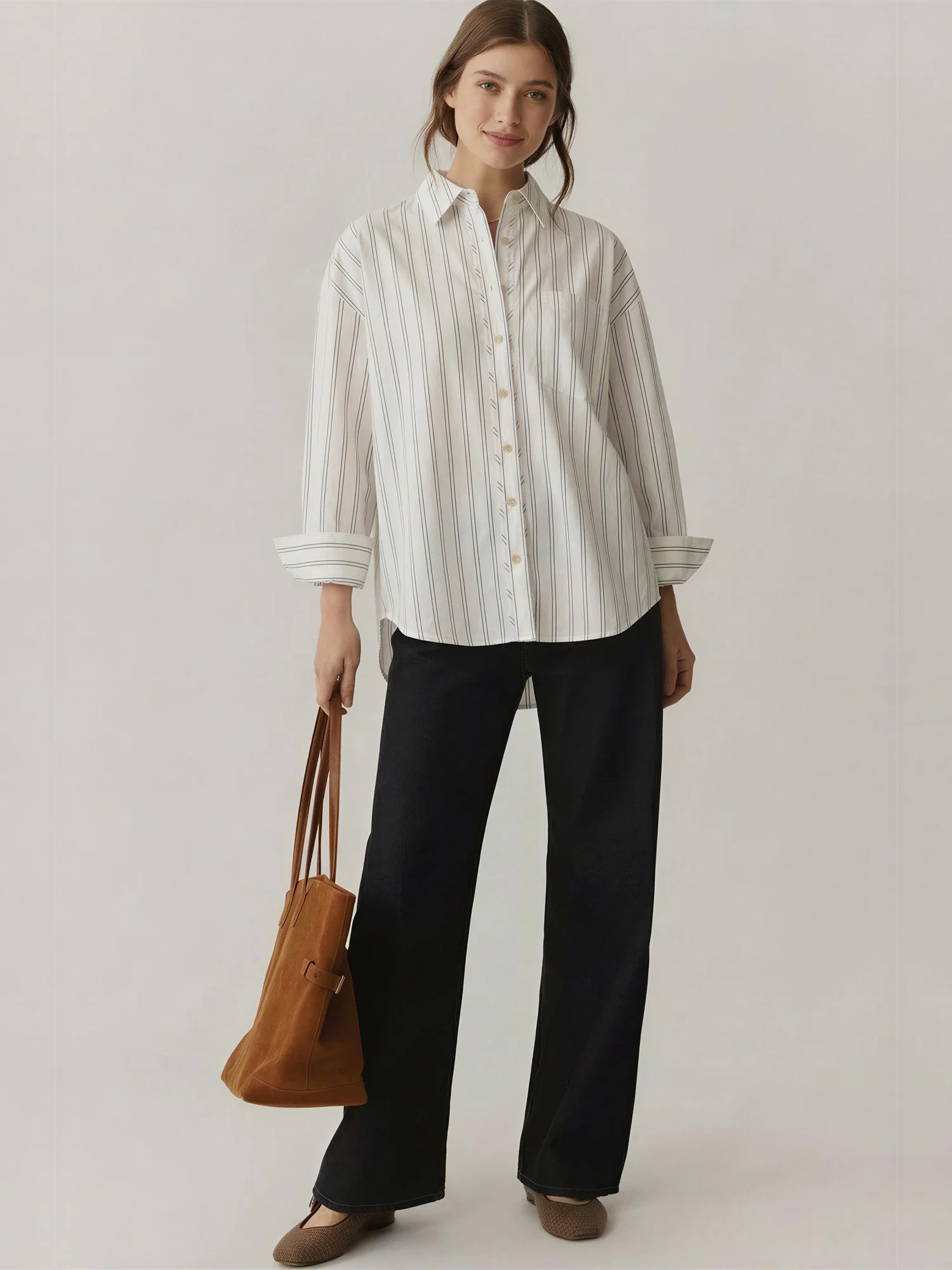Long Sleeves Classic Striped Button Down Shirt - Image 2