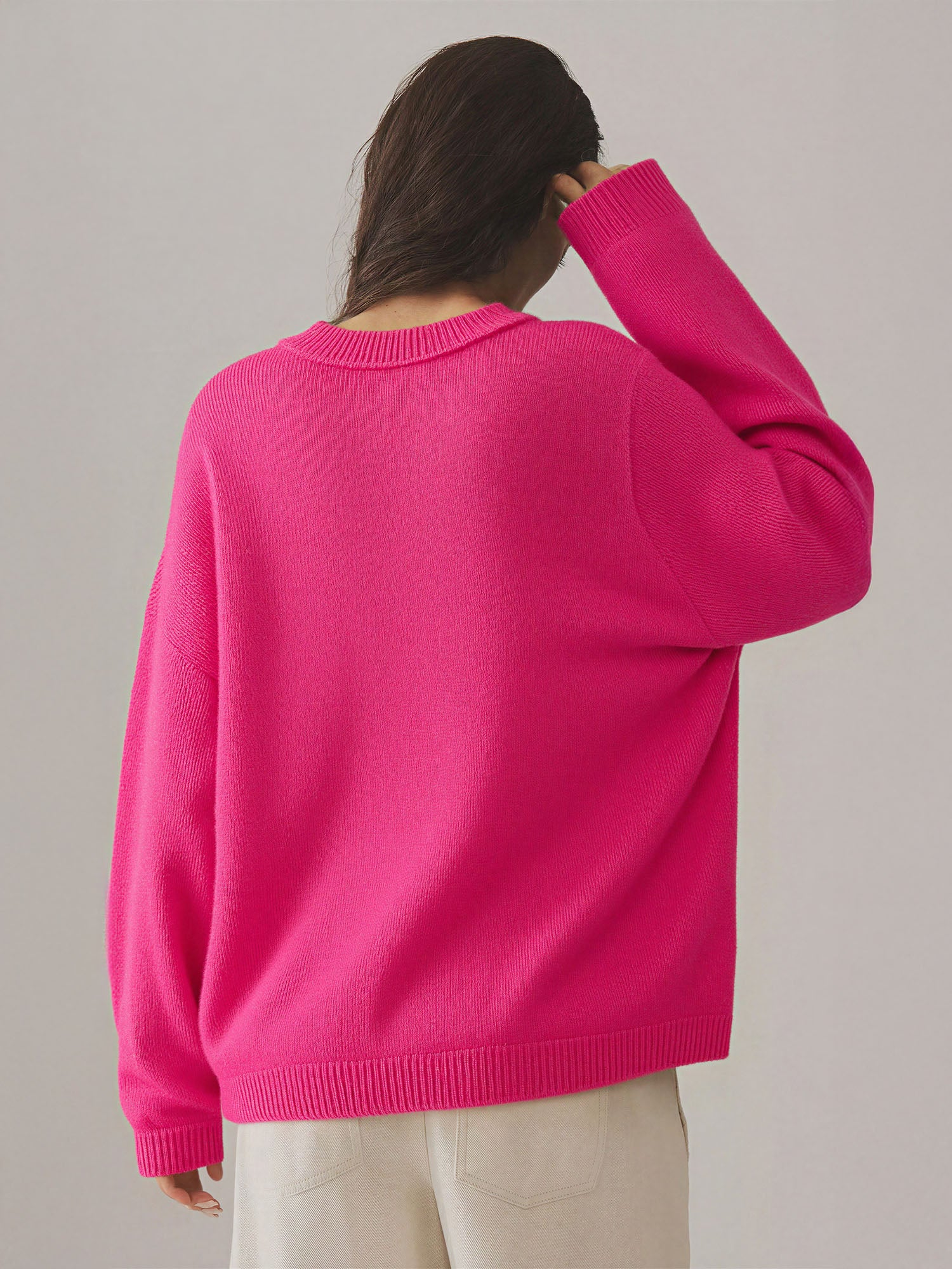 Collared Lace Up Neck Sweater - Image 3