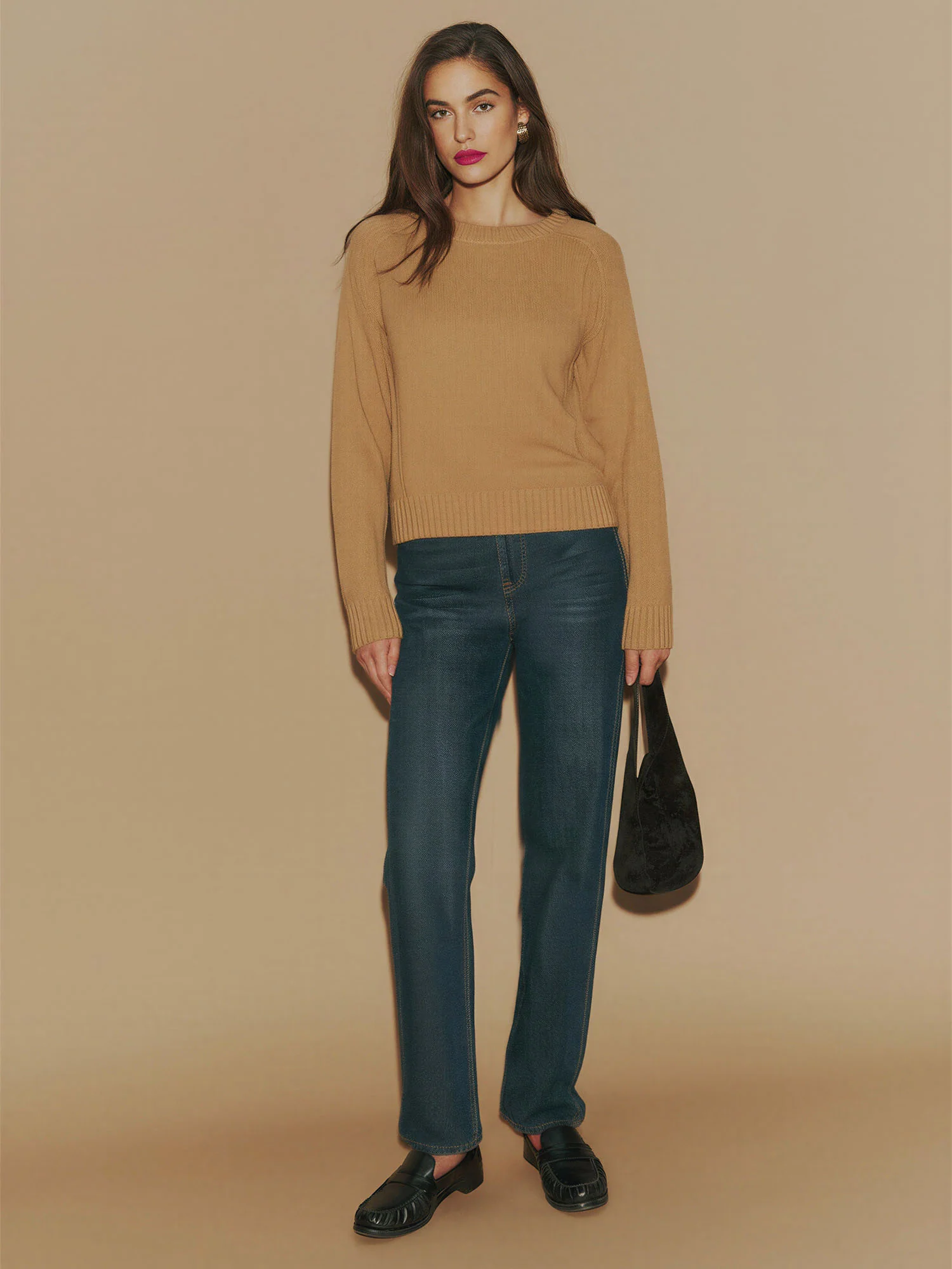 Crew Neck Seam Detail Sweater