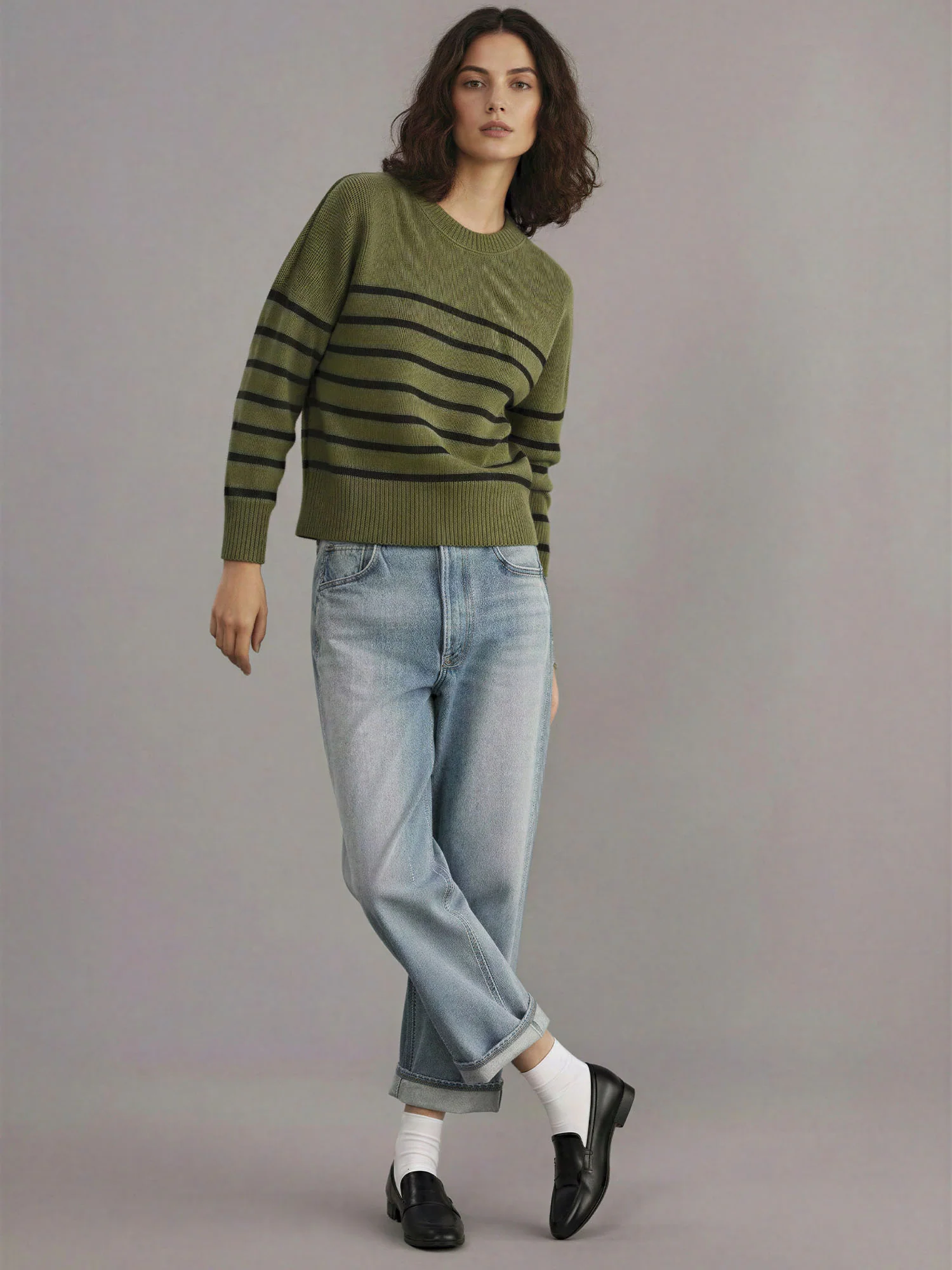 Crew Neck Stripe Sweater - Image 3