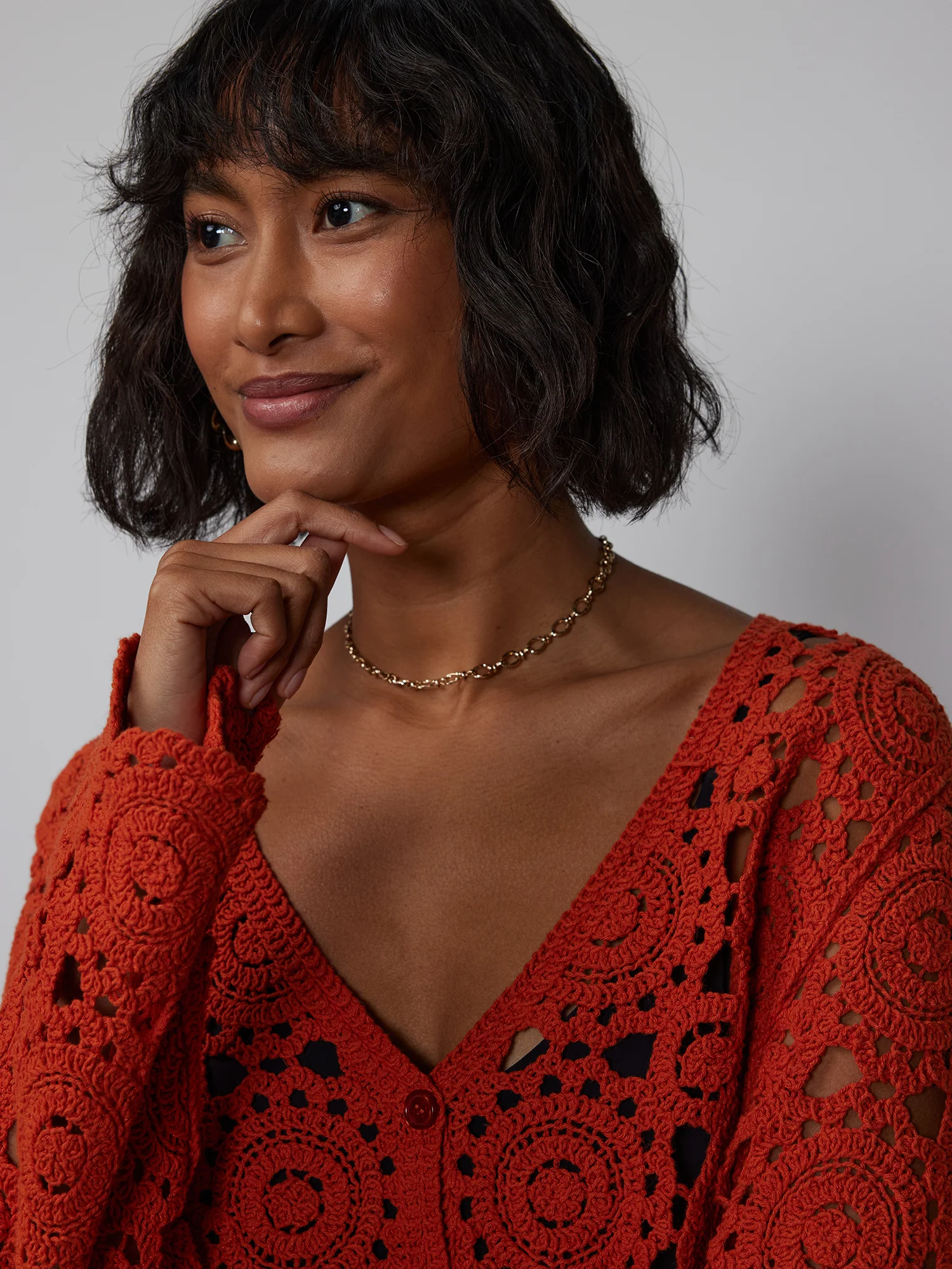 Long Sleeve Crochet Cardigan - Image 9