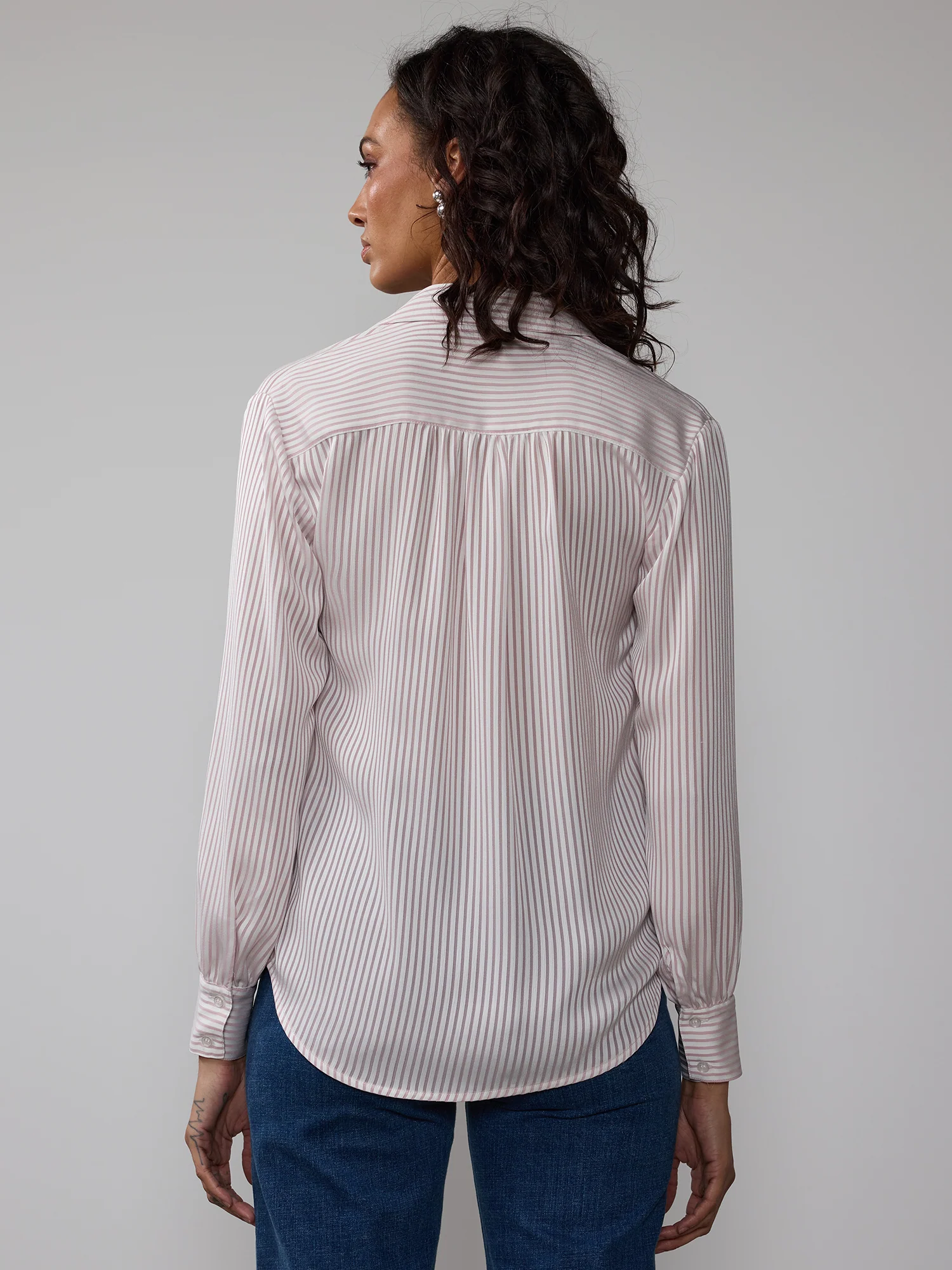 Drapey Stripe Button Down Shirt - Image 8