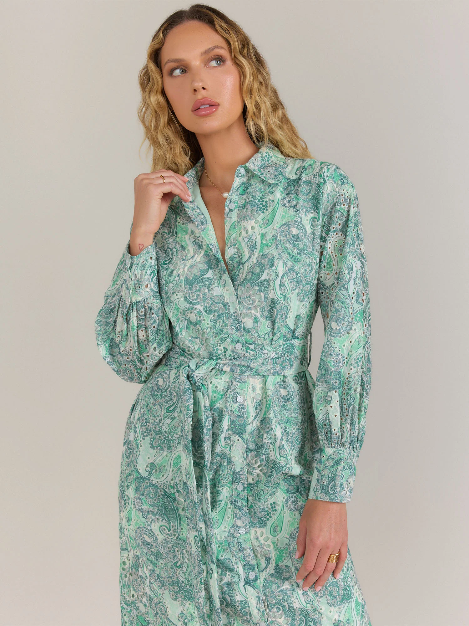 Lena Belted Paisley Shirt Dress - Brands We Love - Image 2