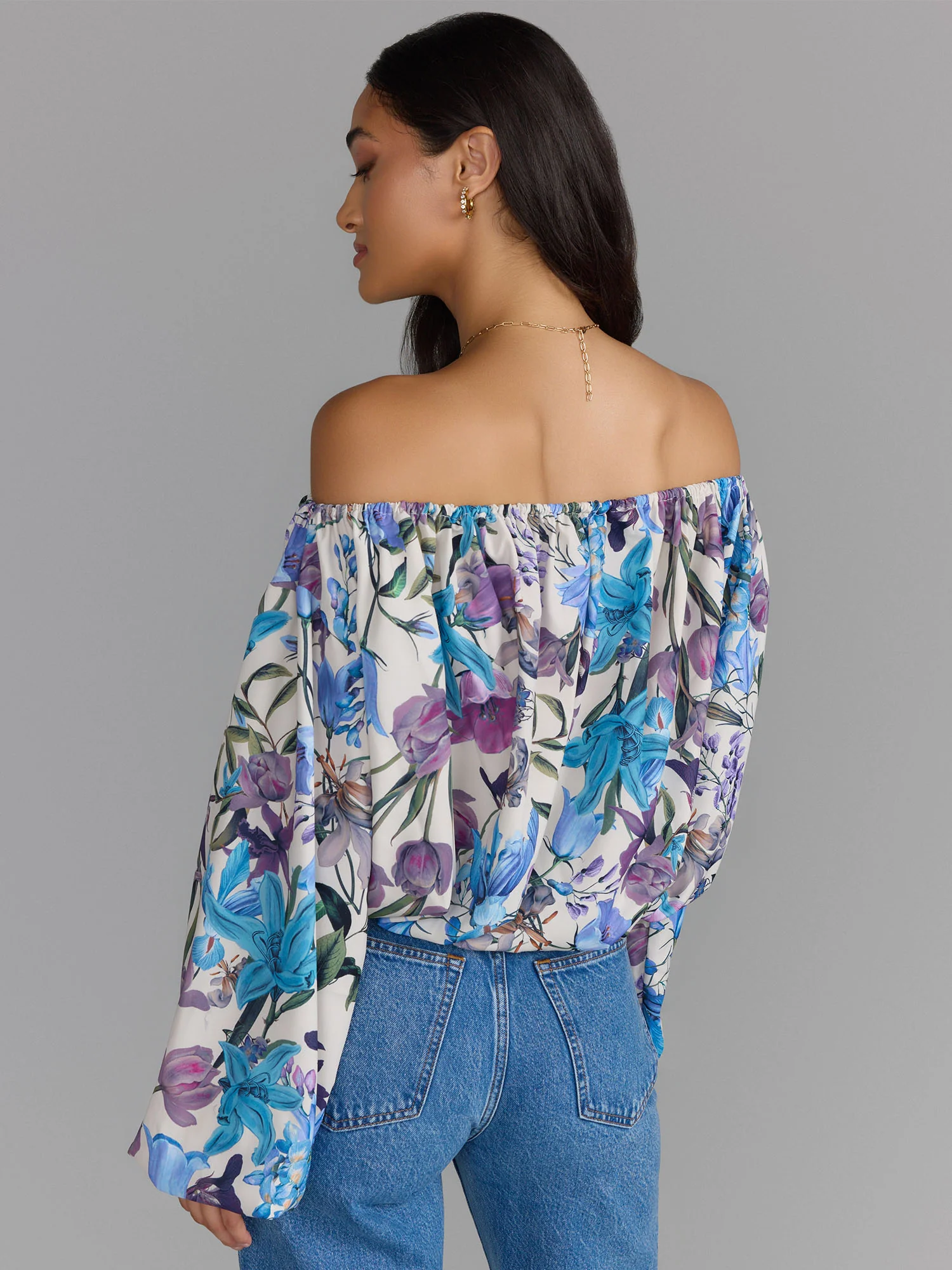Over The Shoulder Printed Blouse - Image 3