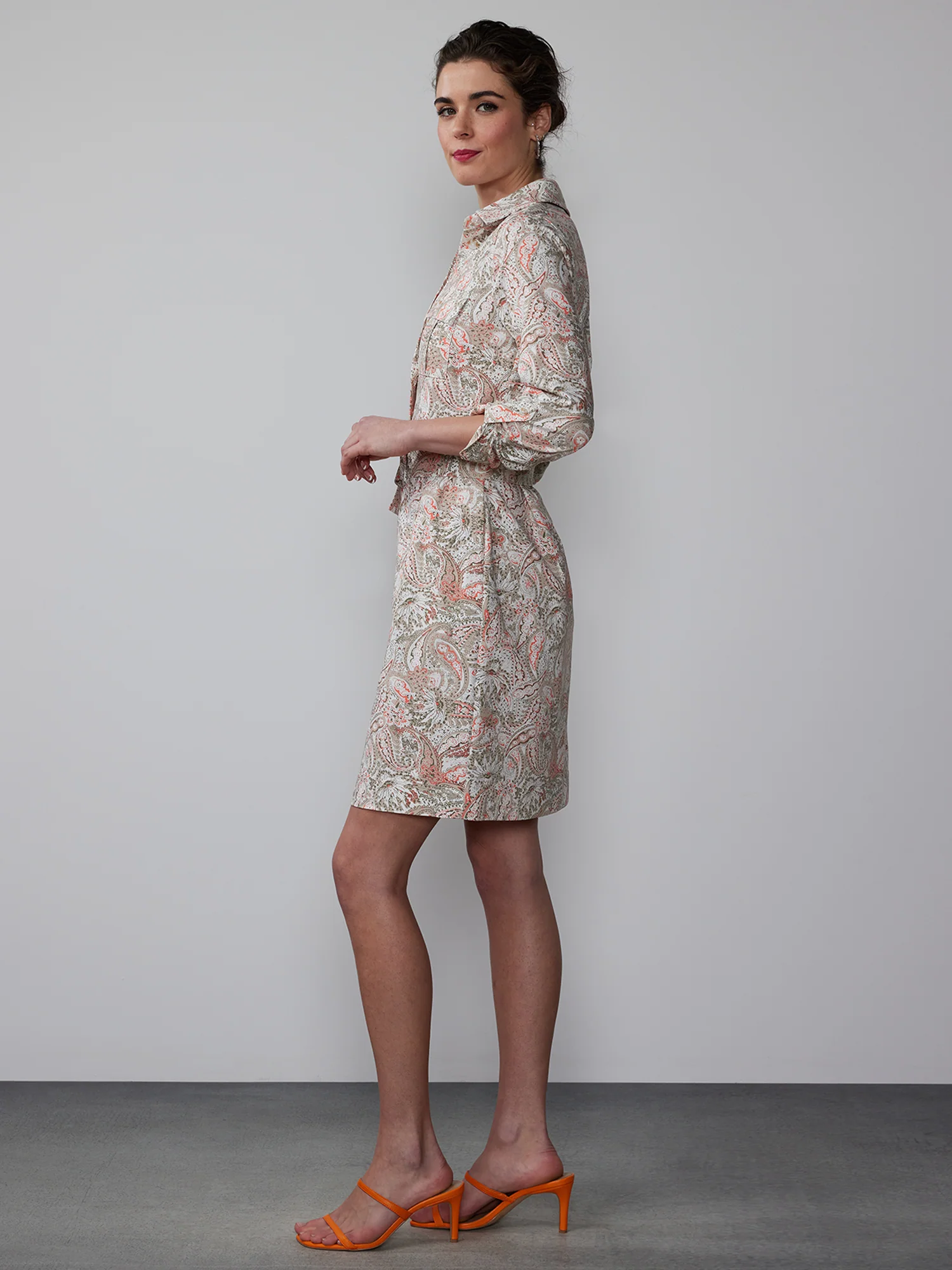Long Sleeve Paisley Shirt Dress - Image 2