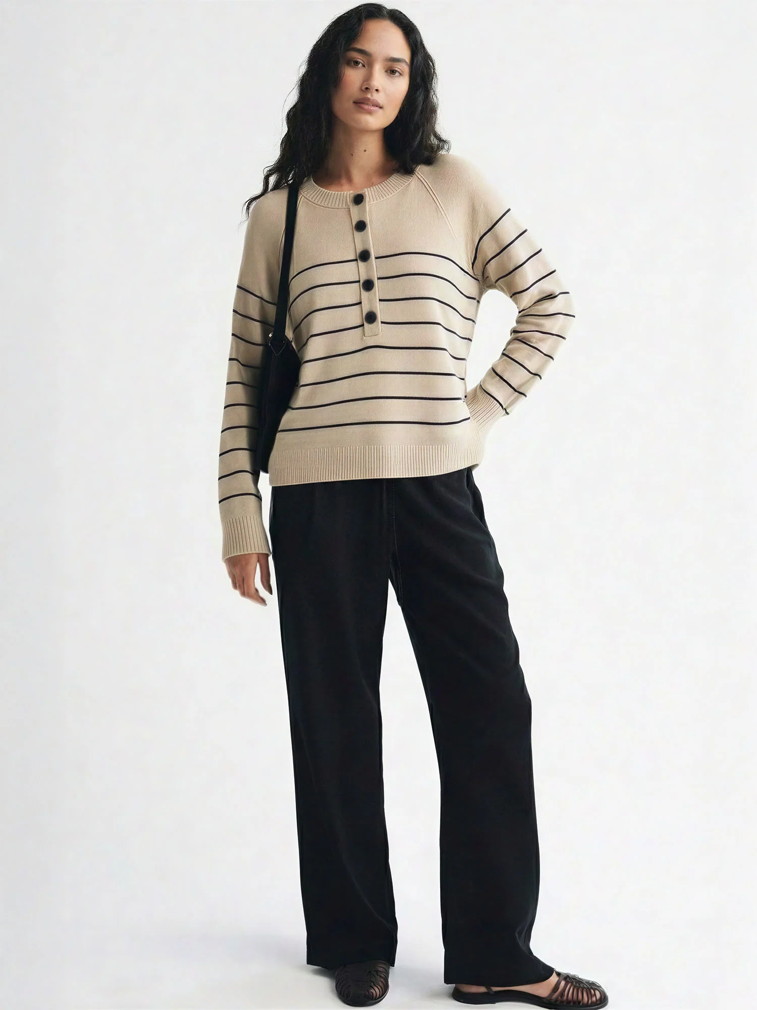 Striped Button Neck Sweater - Image 7