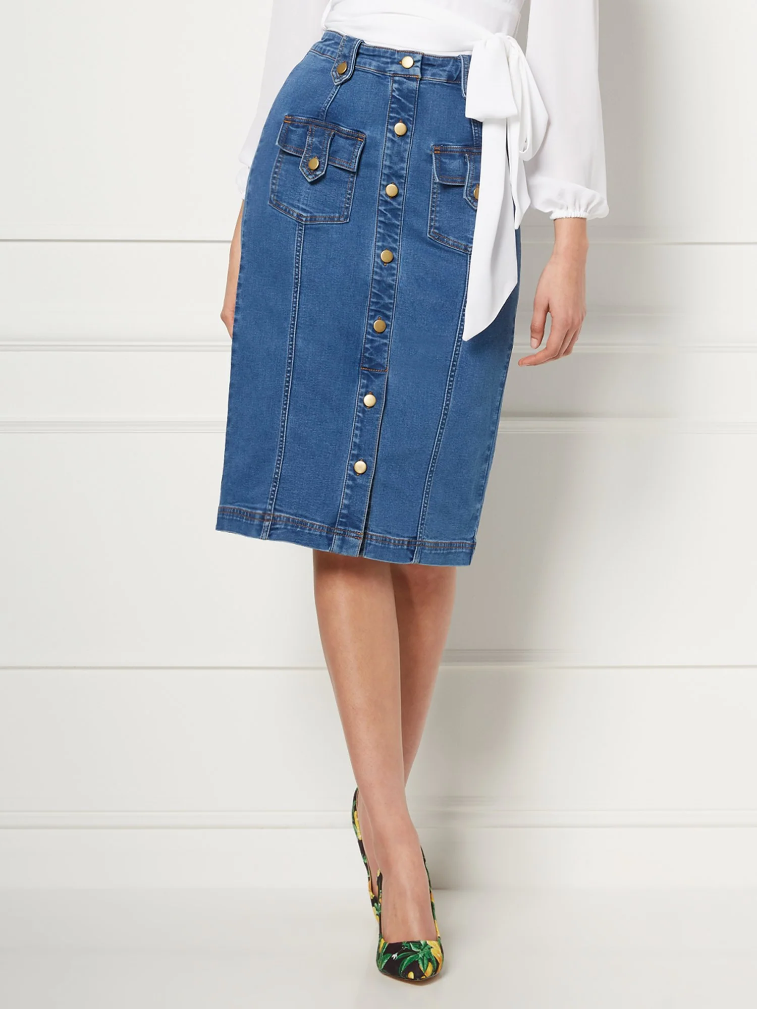 Lyonne Denim Skirt - Eva Mendes Collection - Image 2