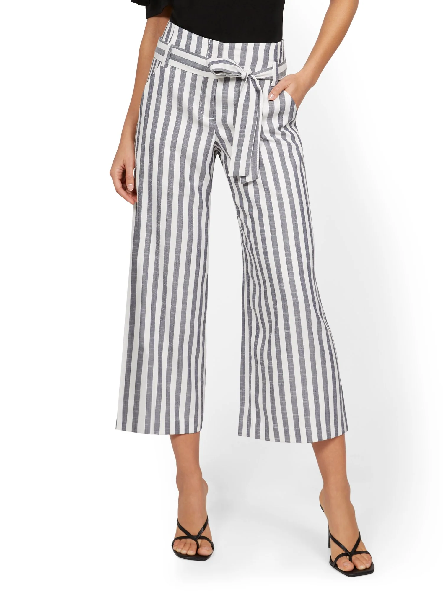 Madie Wide-Leg Capri Pant - 7th Avenue - Stripe