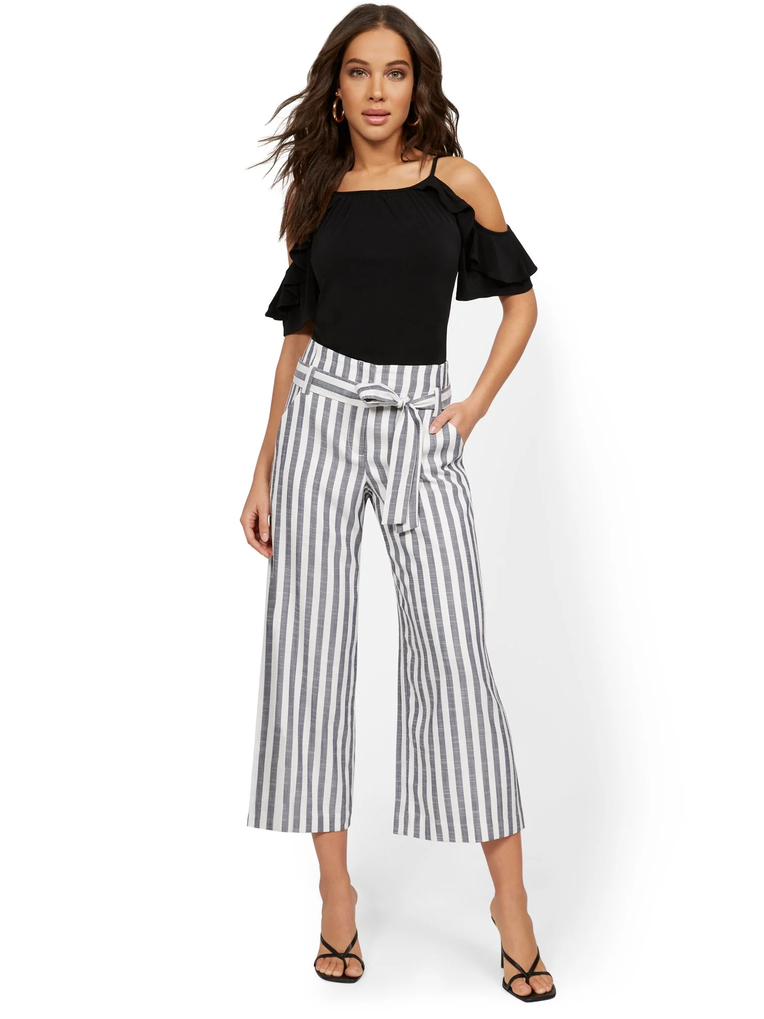 Madie Wide-Leg Capri Pant - 7th Avenue - Stripe - Image 4