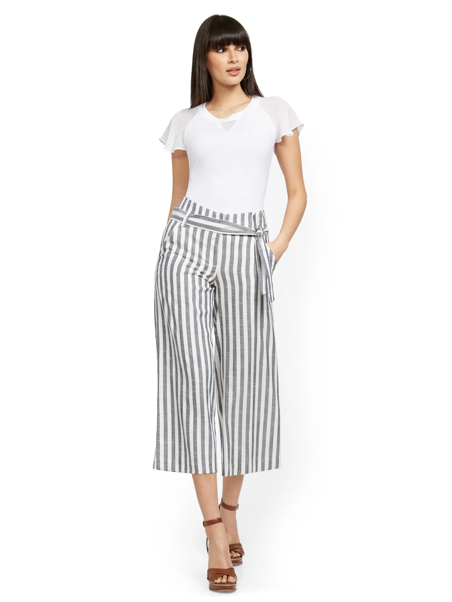 Madie Wide-Leg Capri Pant - 7th Avenue - Stripe - Image 5
