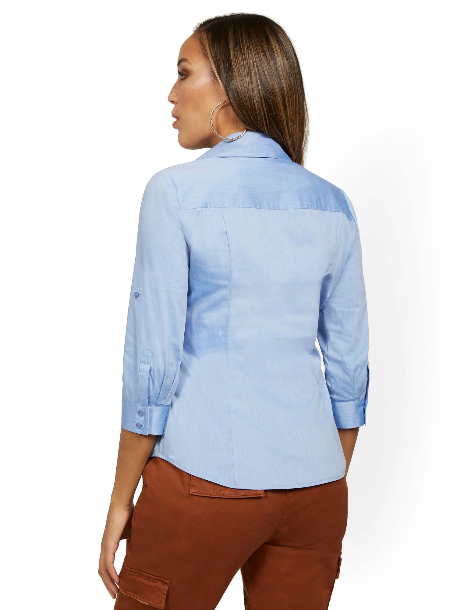 Madison 3/4-Sleeve Stretch Shirt - 7th Avenue - Image 27
