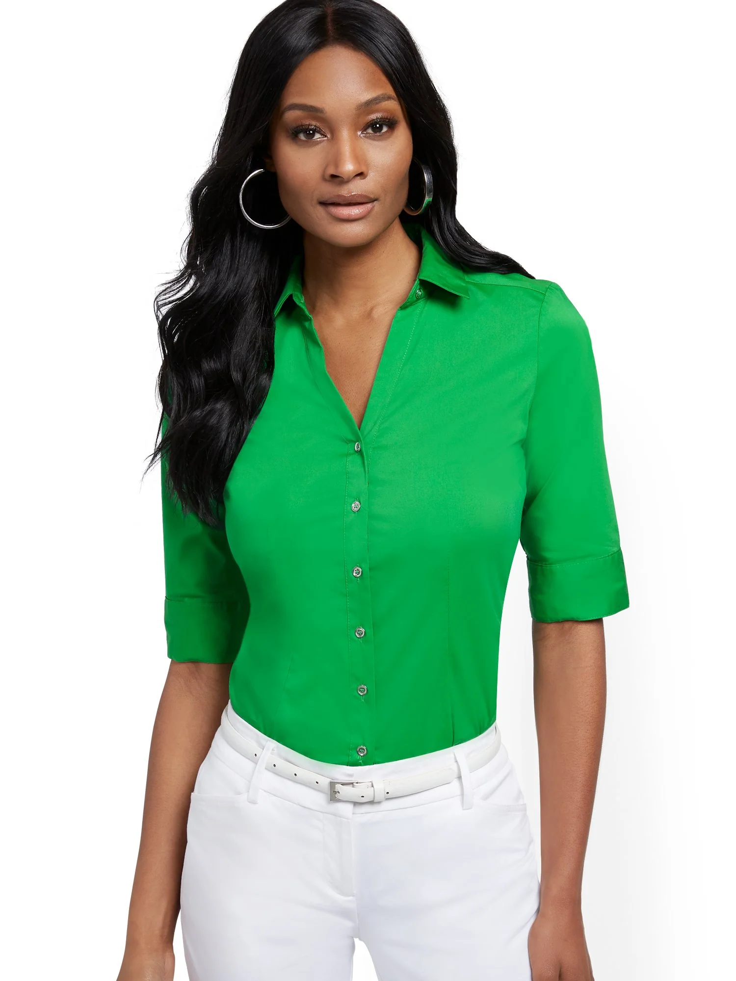 Madison Stretch Shirt - Secret Snap - 7th Avenue - Image 20