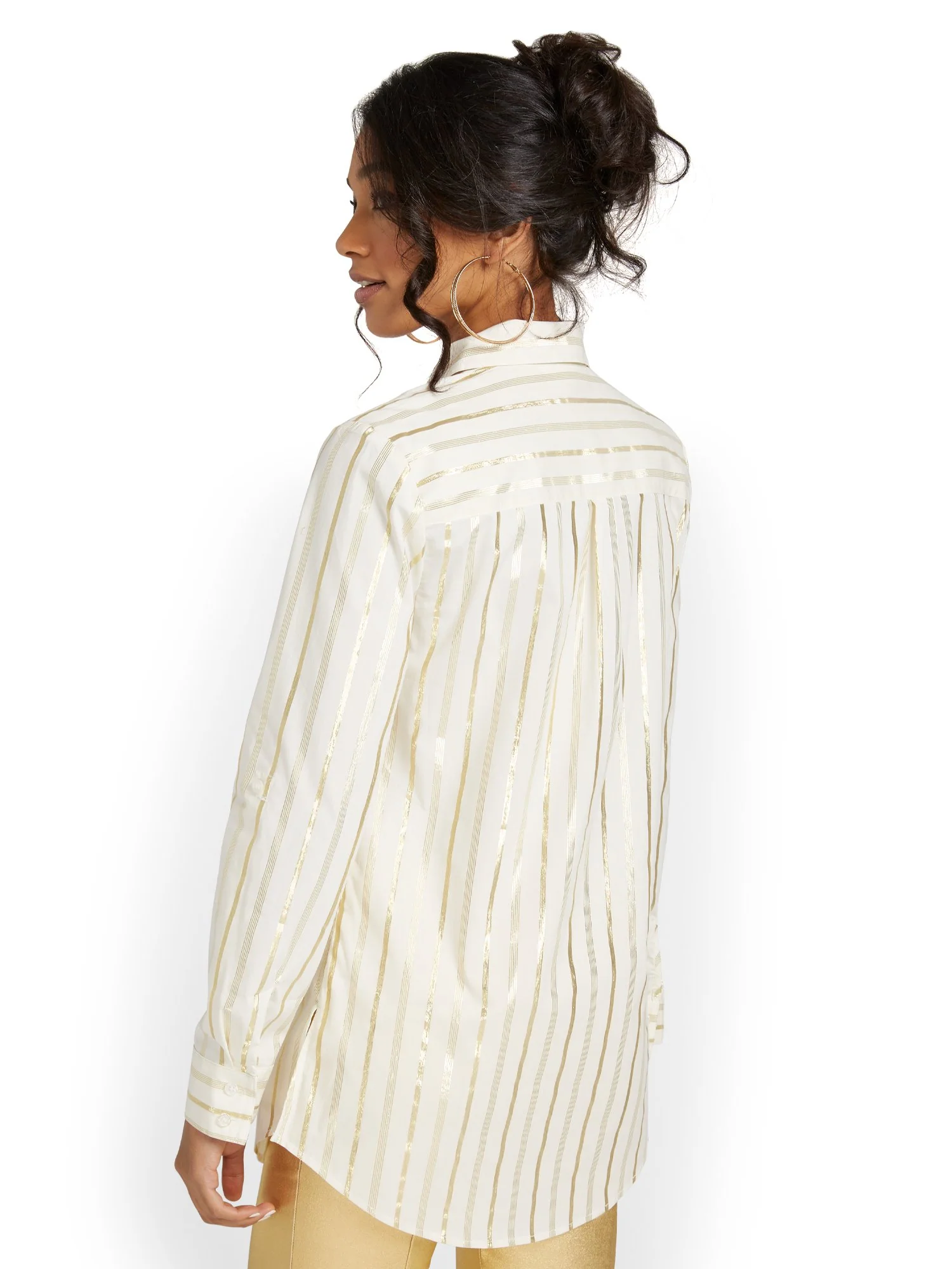 Madison Tunic Shirt - Metallic Stripe - Image 3