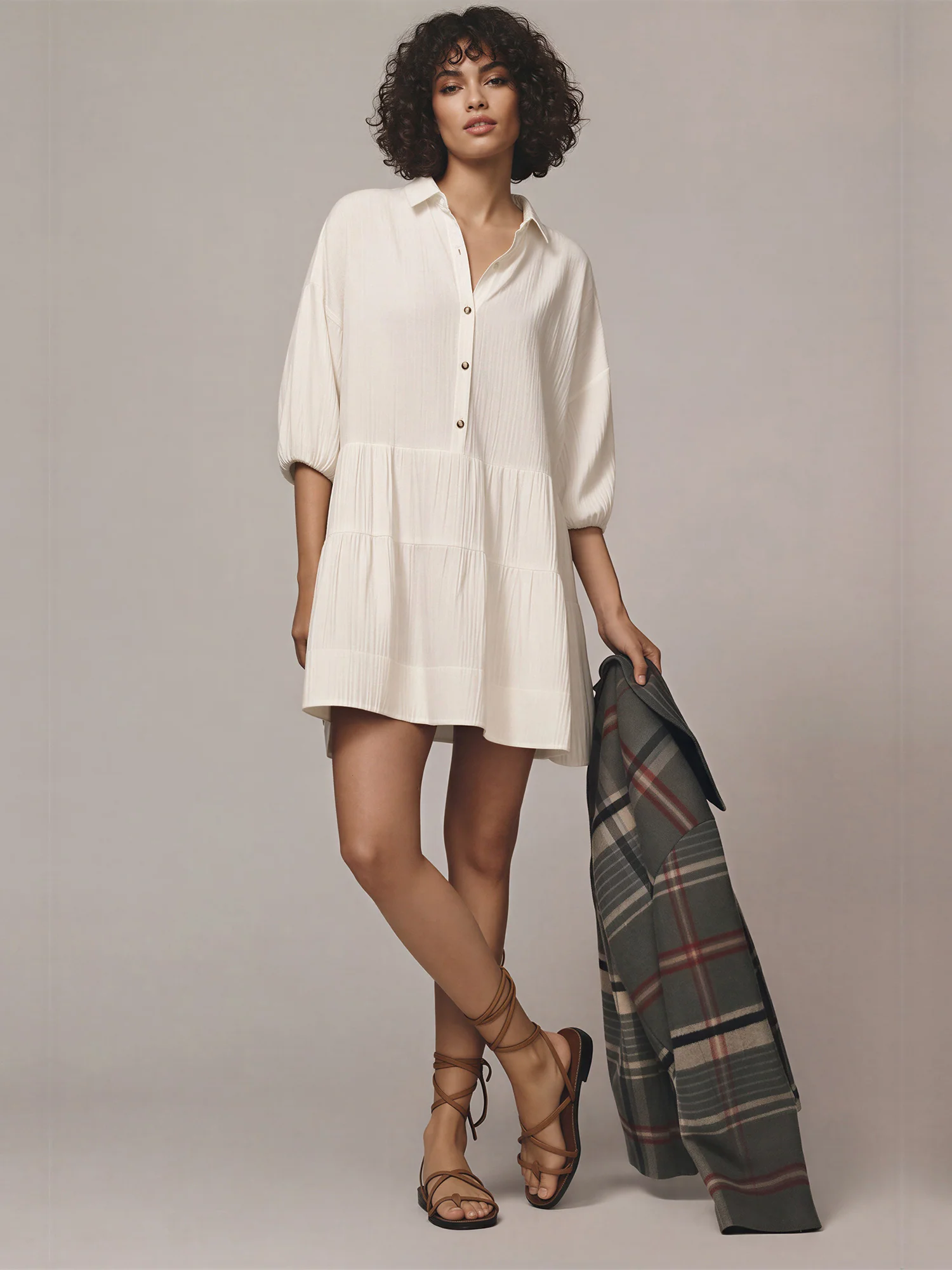 Marin Drop Waist Shift Shirt Mini Dress - Image 6