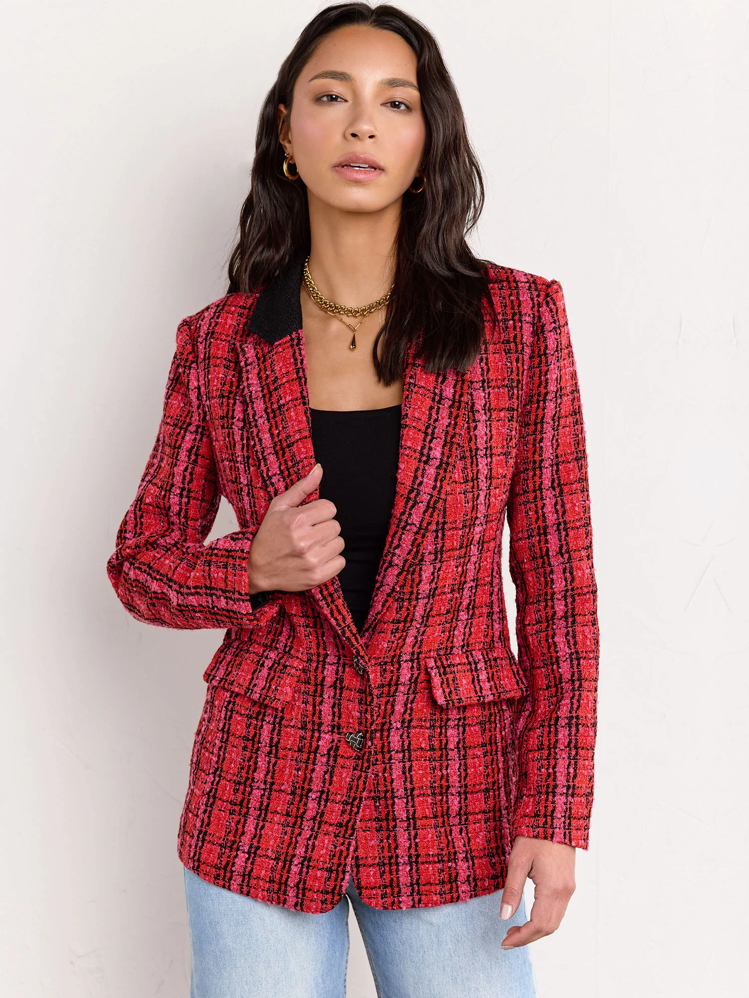 Menswear Tweed Double Breasted Blazer - Aaron & Amber - Image 7