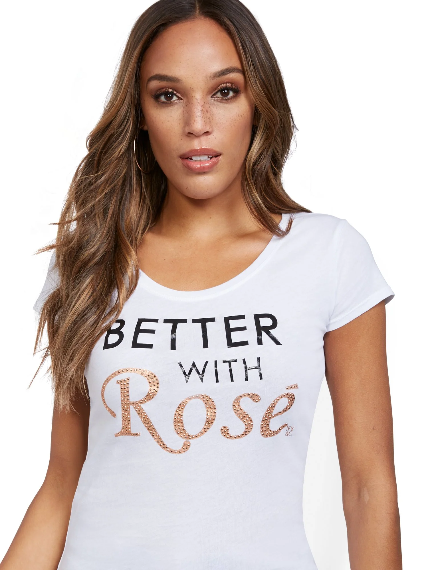 Metallic-Foil 'Better with Rosé' Tee - Image 2