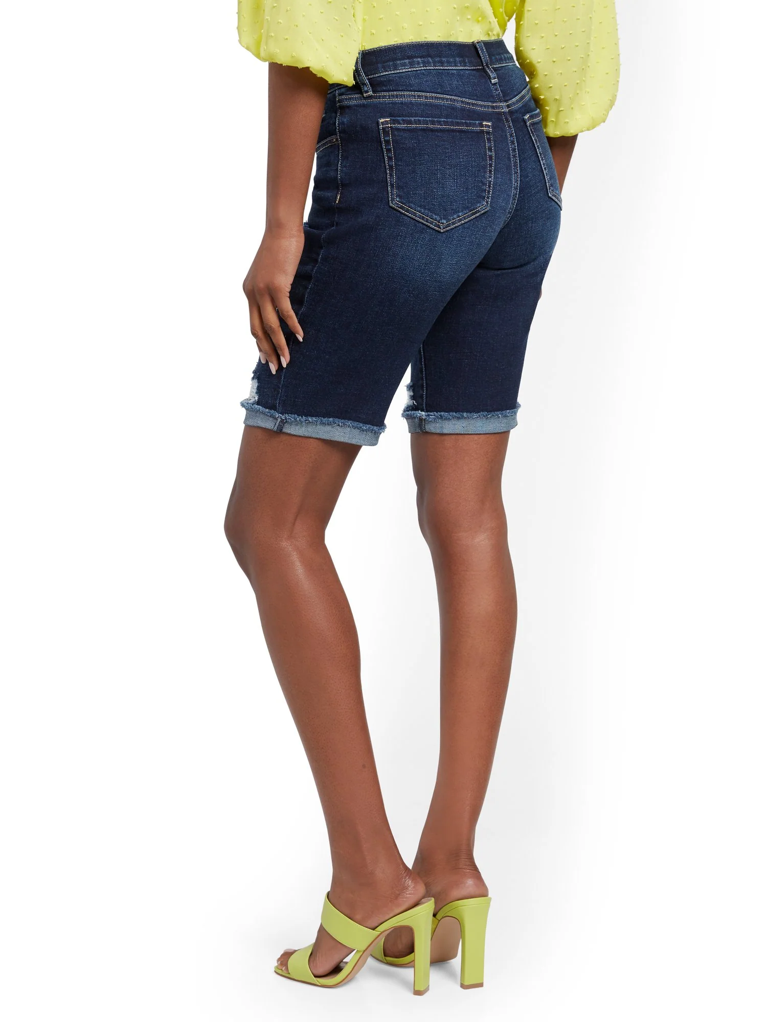 Mid-Rise Boyfriend Bermuda 11-Inch Short - Blueberry - Image 3