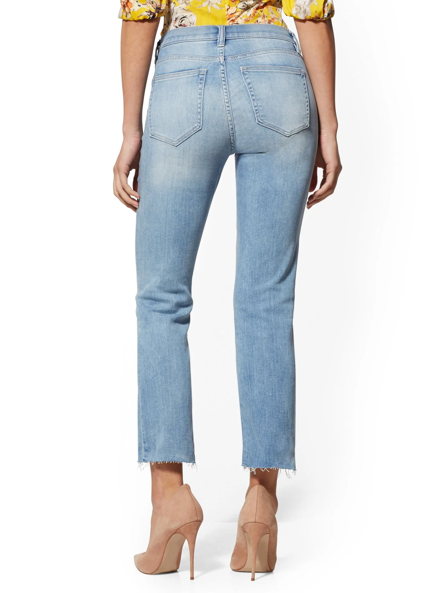 Mid-Rise Demi Bootcut Jeans - Pearl Blue - Image 3