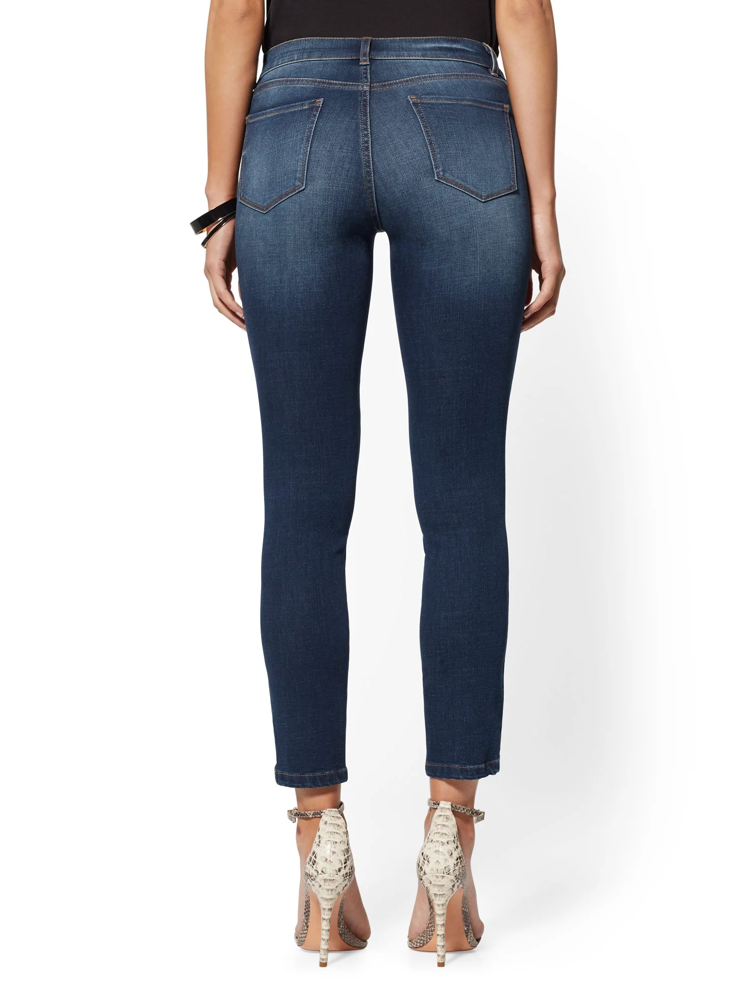 Mid-Rise Dynamic 360° Stretch Super-Skinny Jeans - Indigo - Image 3