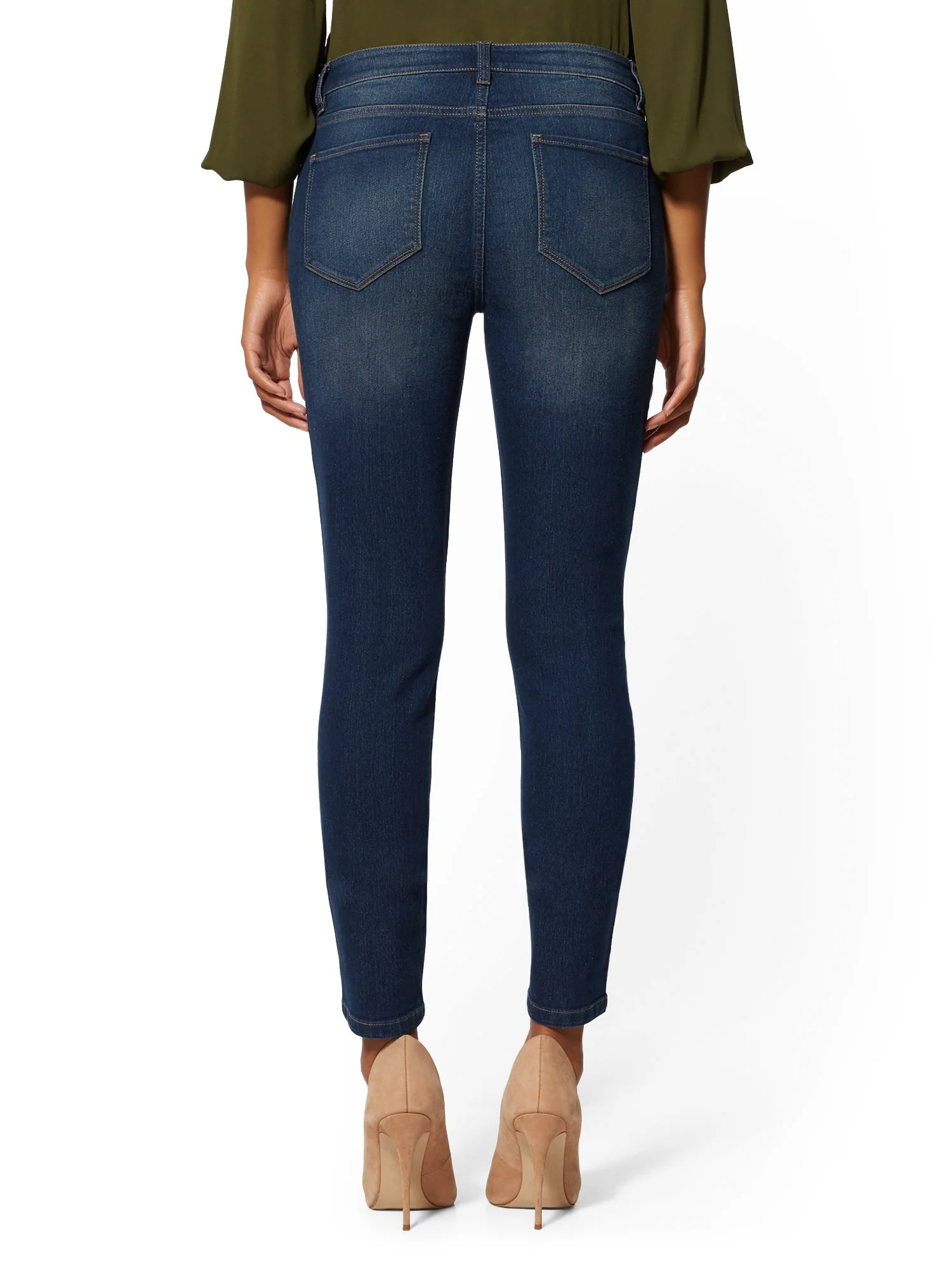 Mid-Rise Essential Skinny Jeans - Blue Honey - Image 3