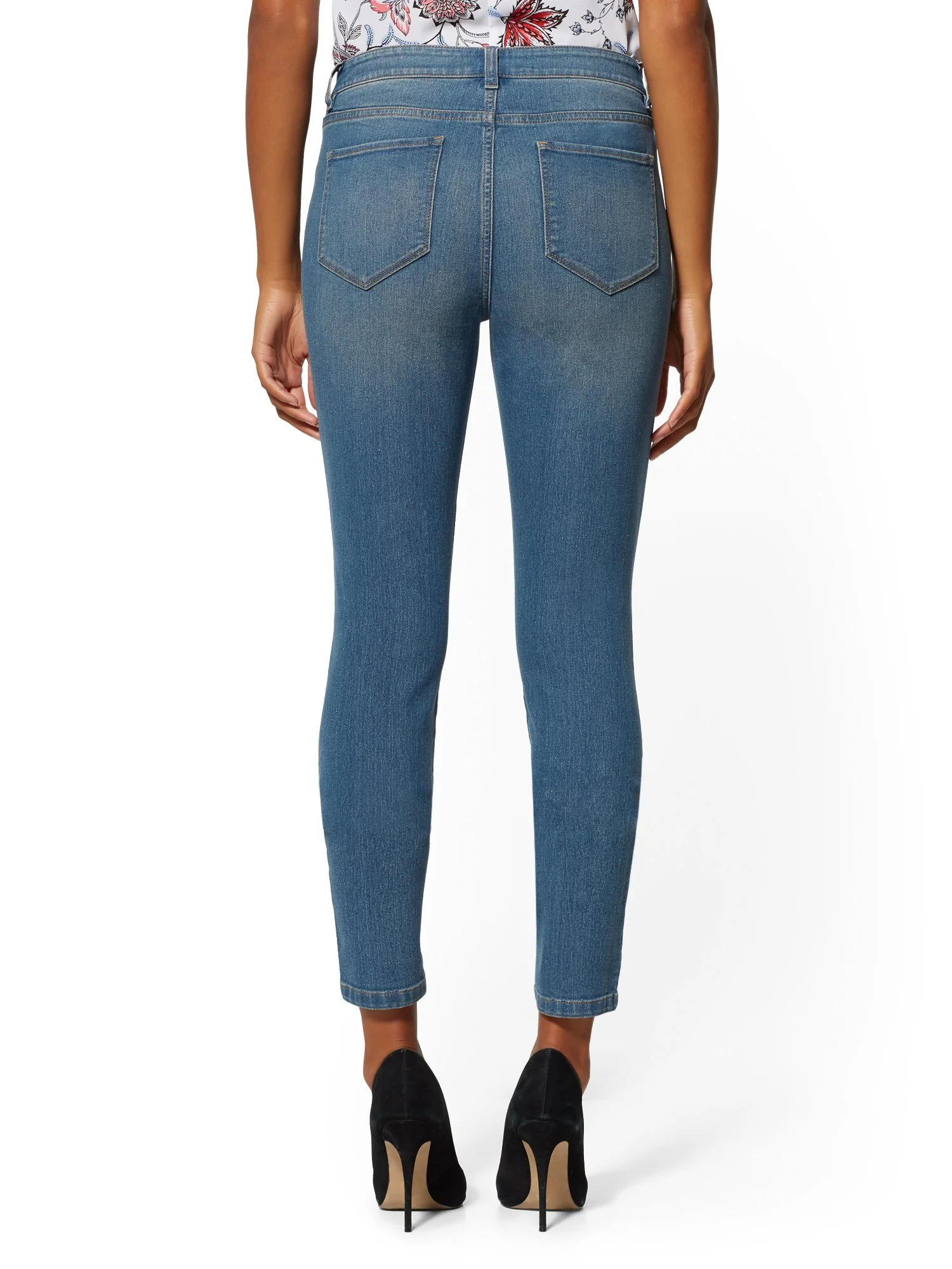 Mid-Rise Essential Skinny Jeans - Razor Blue - Image 3